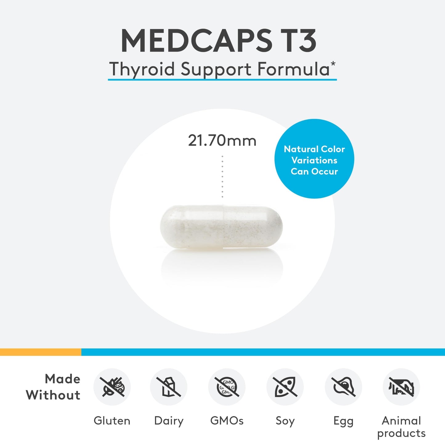 XYMOGEN MedCaps T3 - Supports Thyroid Hormone & Metabolism - Ashwagandha, Guggul, Zinc & Selenium - Vegetarian, Gluten-Free & Non-GMO - 120 Capsules