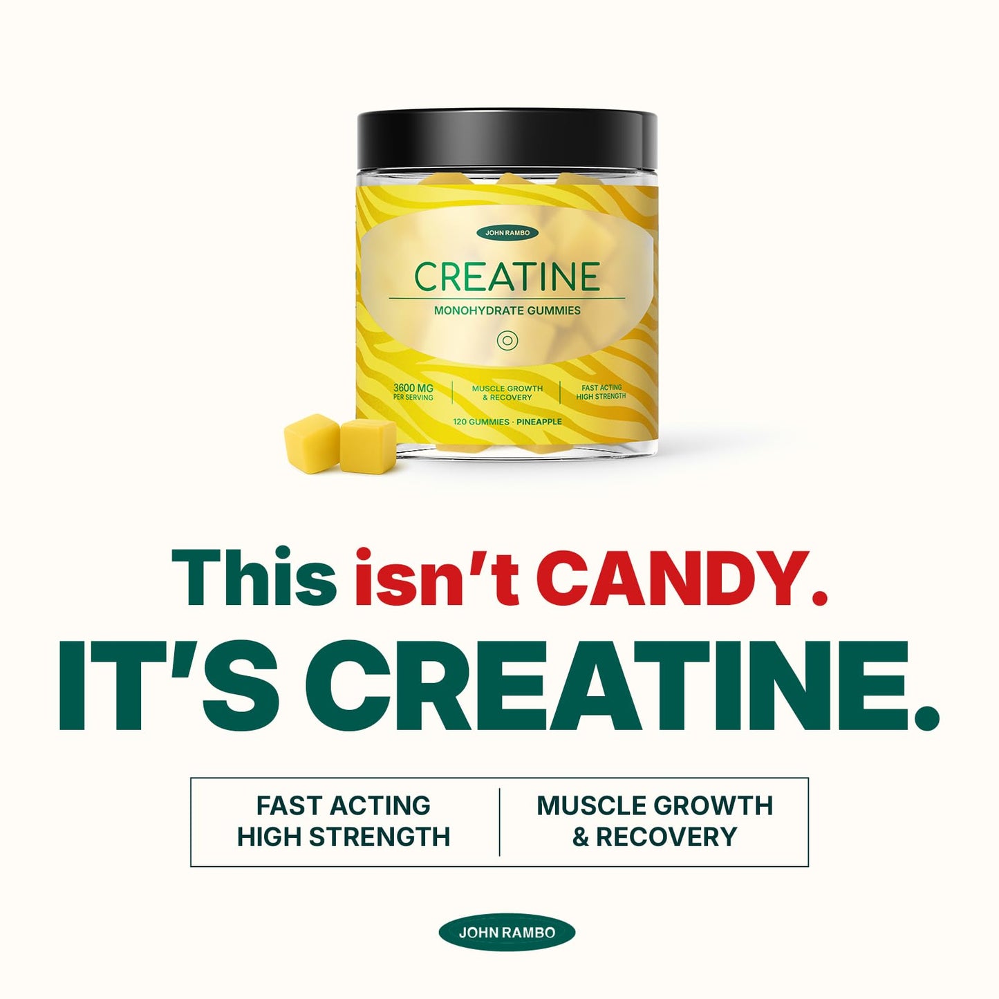 JOHN RAMBO Creatine Monohydrate Gummies 120 Gummies