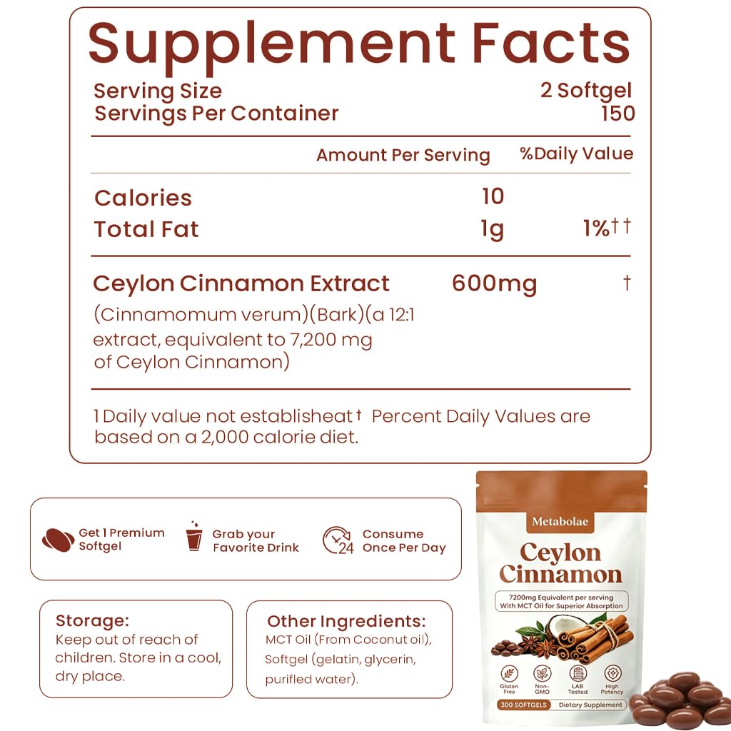 Beon Health Metabolae Ceylon Cinnamon Softgels 300