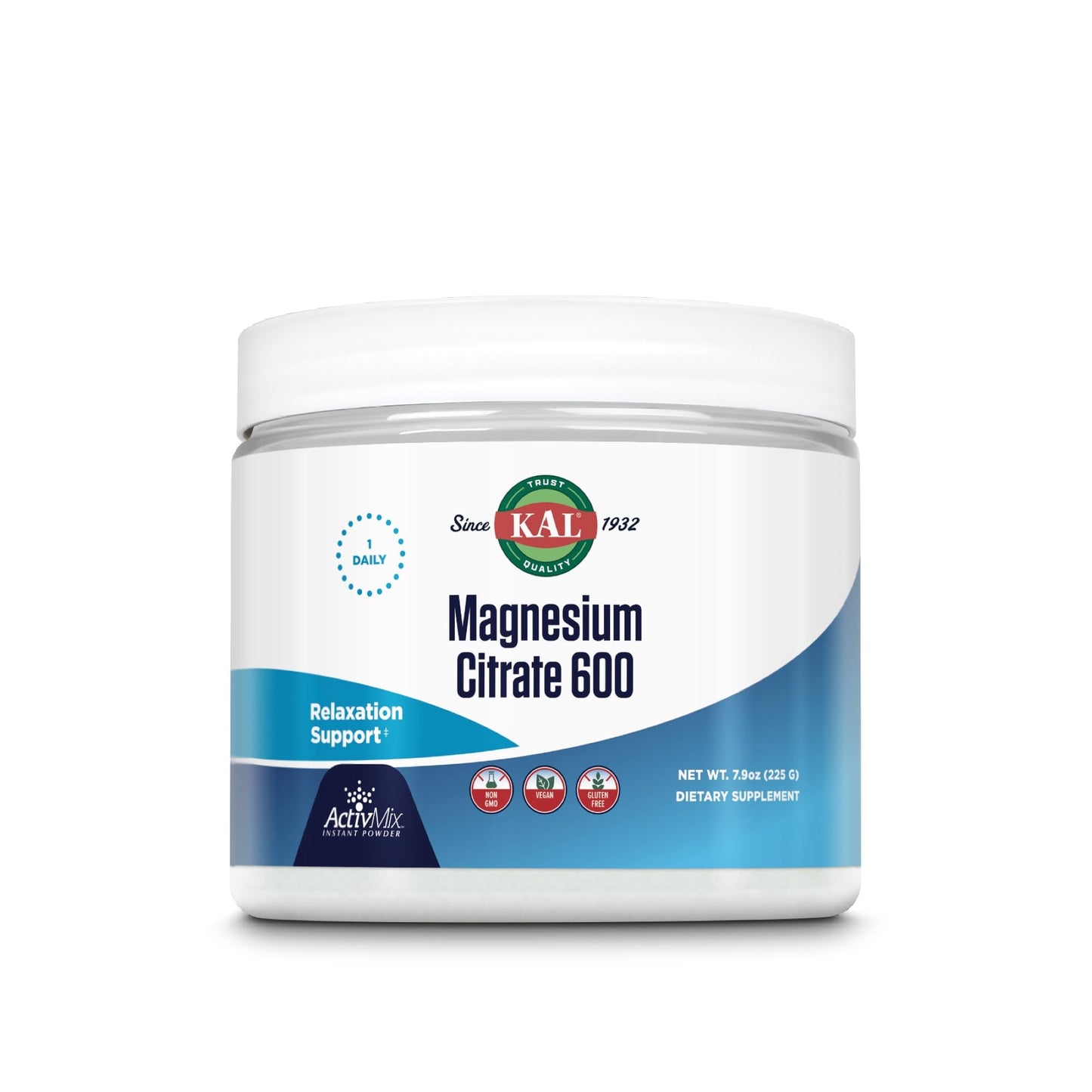KAL Magnesium Citrate 600 mg ActivMix Instant Powder, 7.9 oz