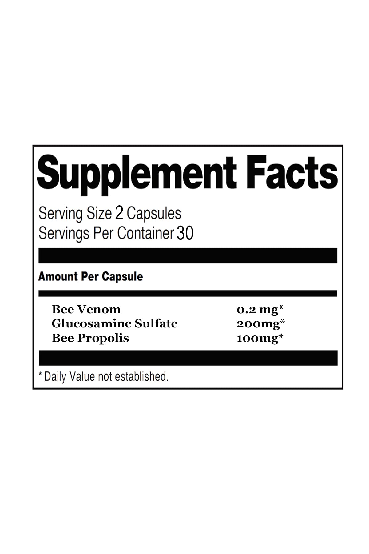 All Nue Bee Venom with Glucosamine Sulfate Capsules, 60 Count