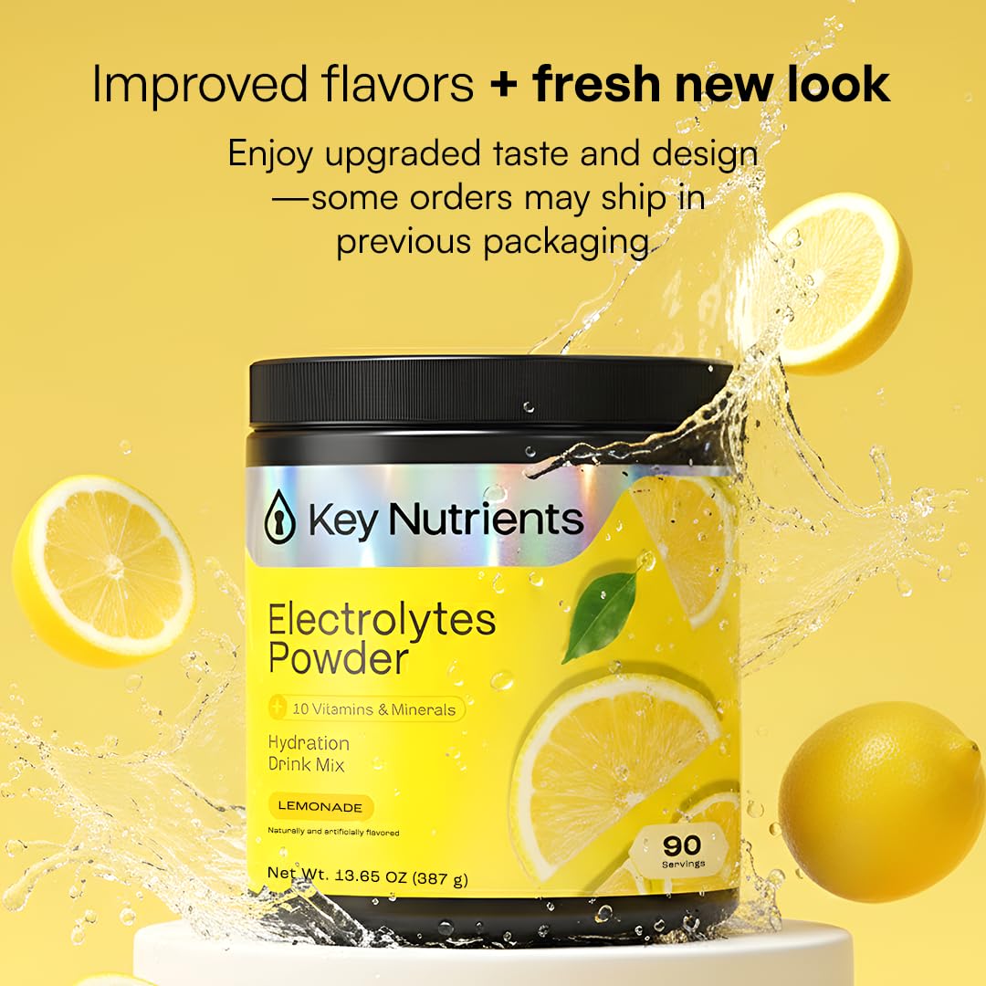 KEY NUTRIENTS Electrolytes Lemonade + Peach Mango Powder, 26 Servings