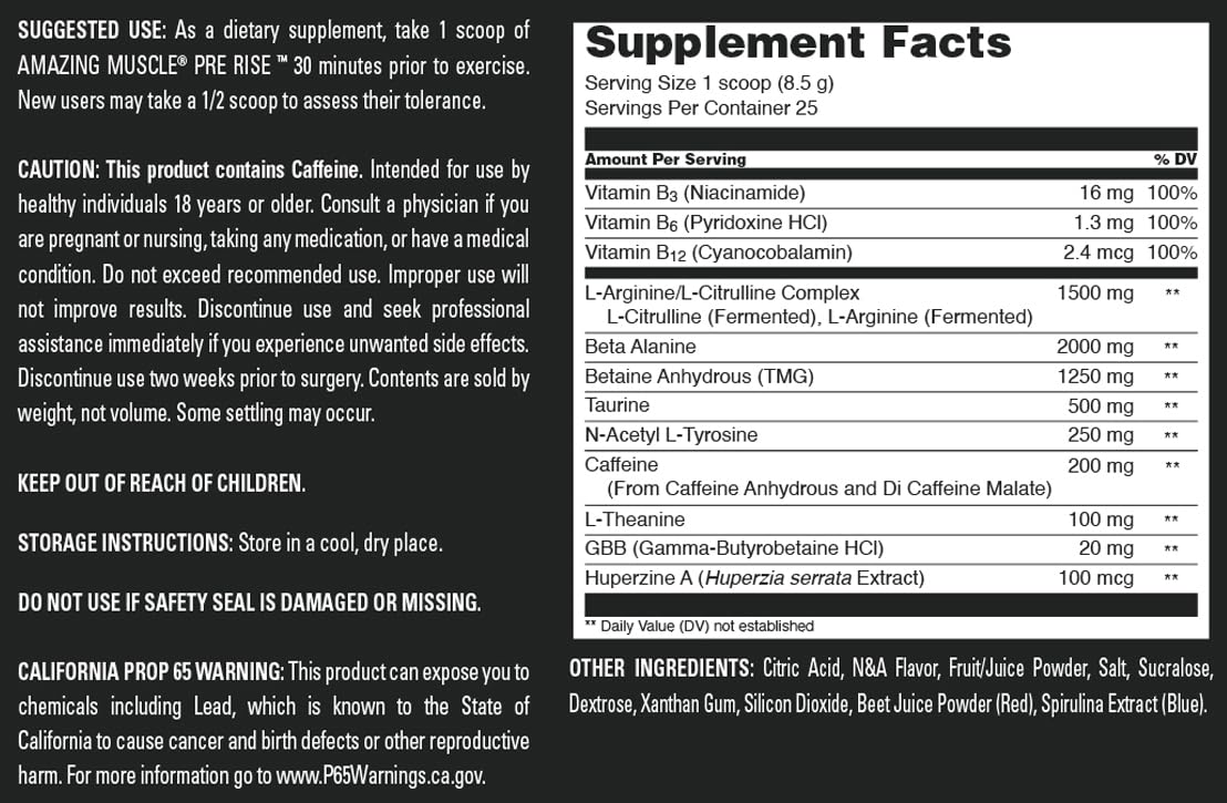 Amazing Muscle Pre Rise Powder 1