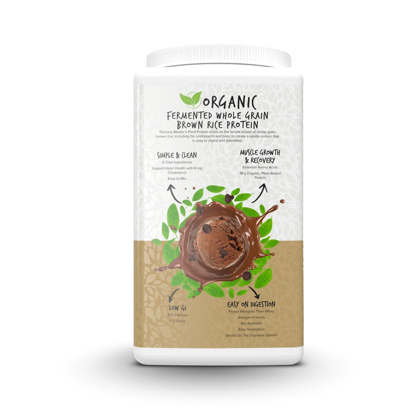 Portions Master Plant Protein Powder 26.4 oz Chocolate