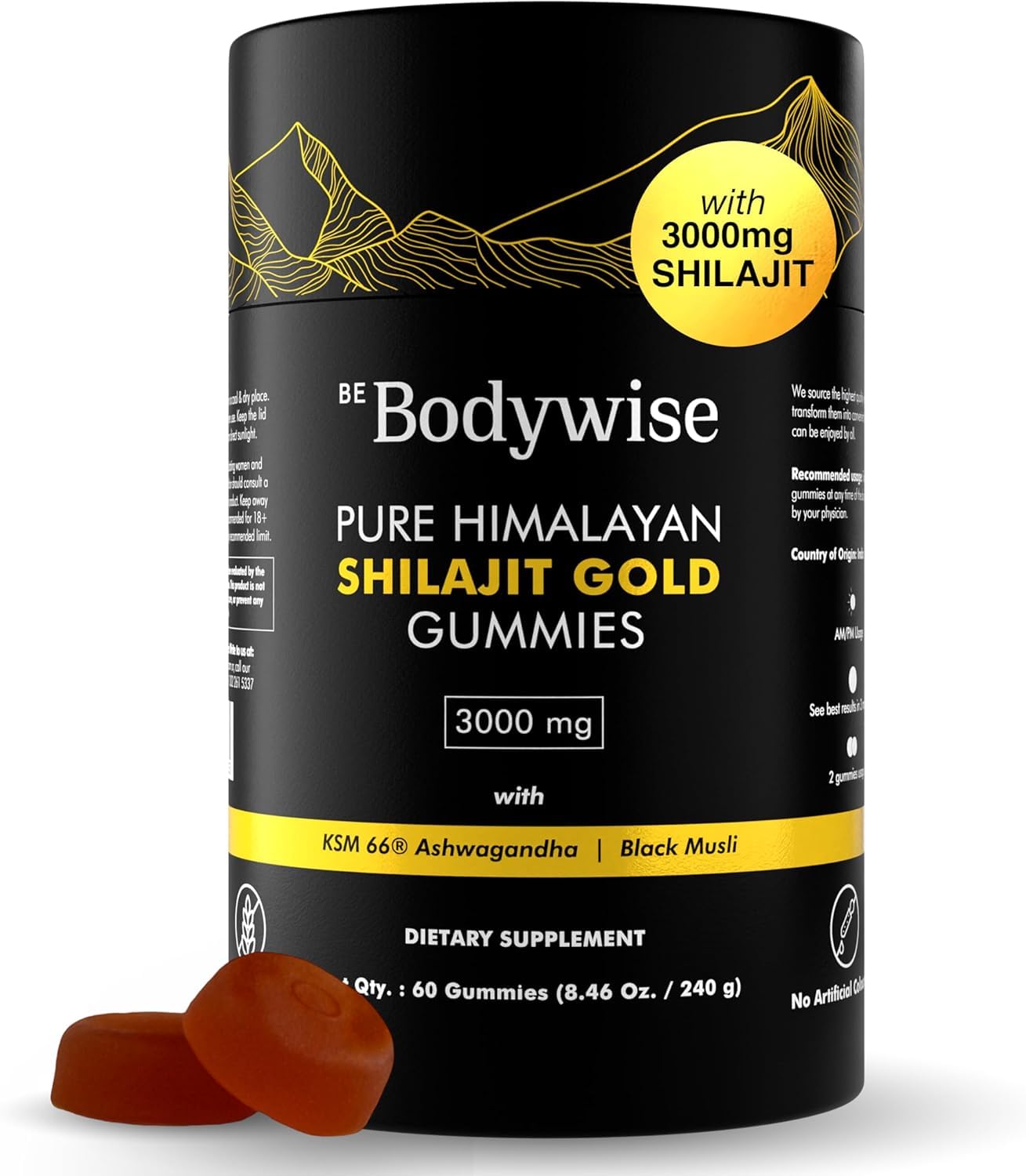Be Bodywise Pure Himalayan Shilajit Gummies 60 Count