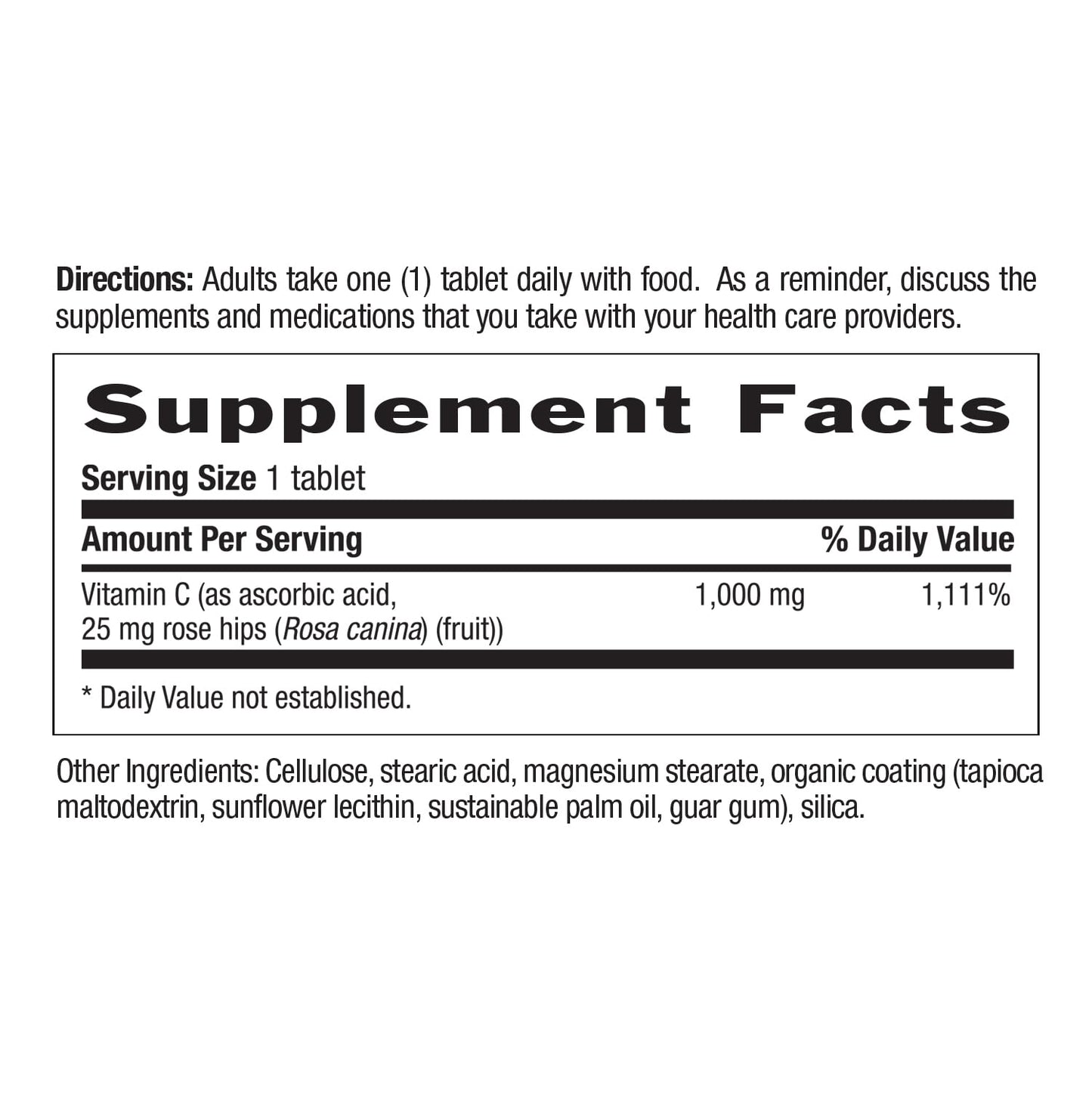 Country Life Vitamin C 1,000mg Time Release with Rose Hips Tablets, 90 Count