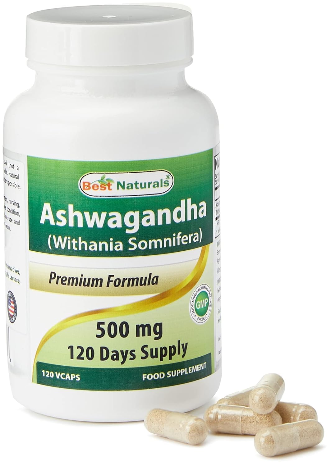 Best Naturals Ashwagandha Capsules 500 mg, 120 Capsules
