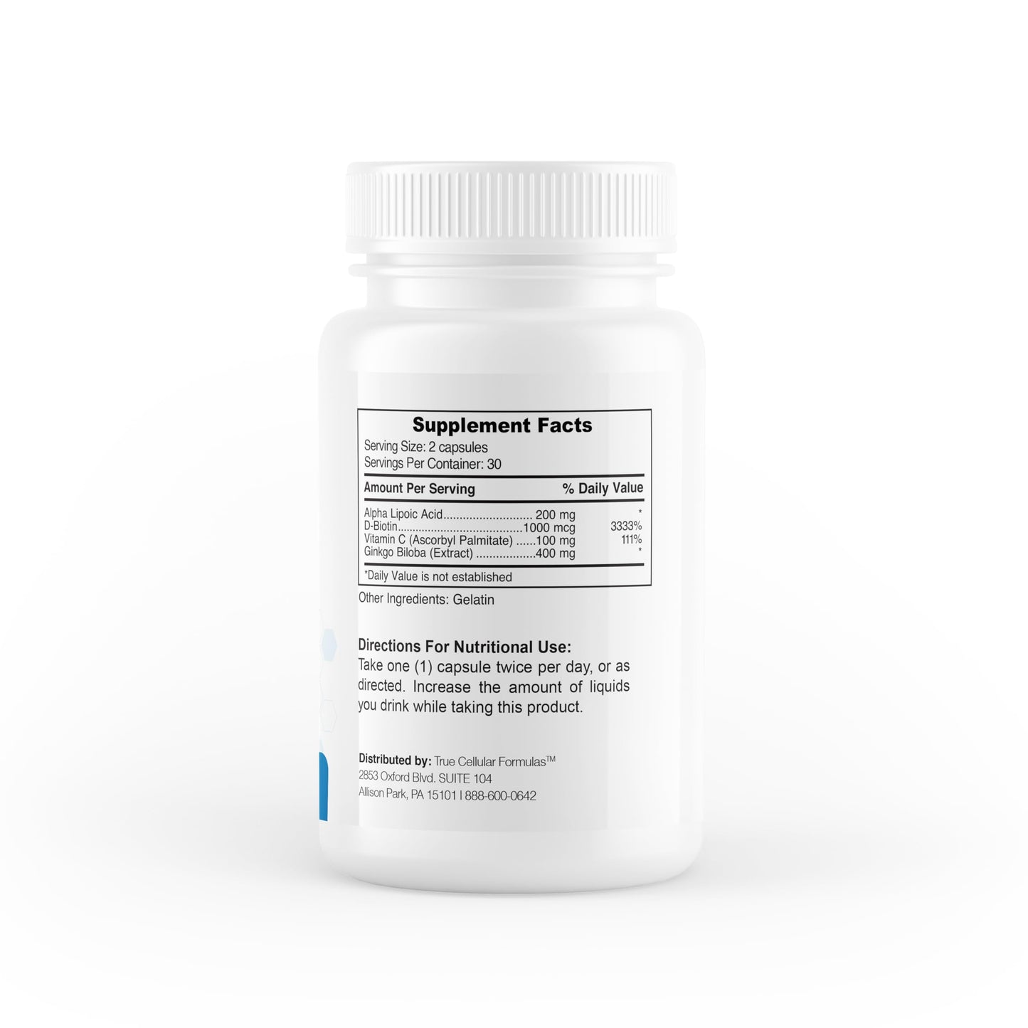 True Cellular Formulas BrainDTX 60 Capsules