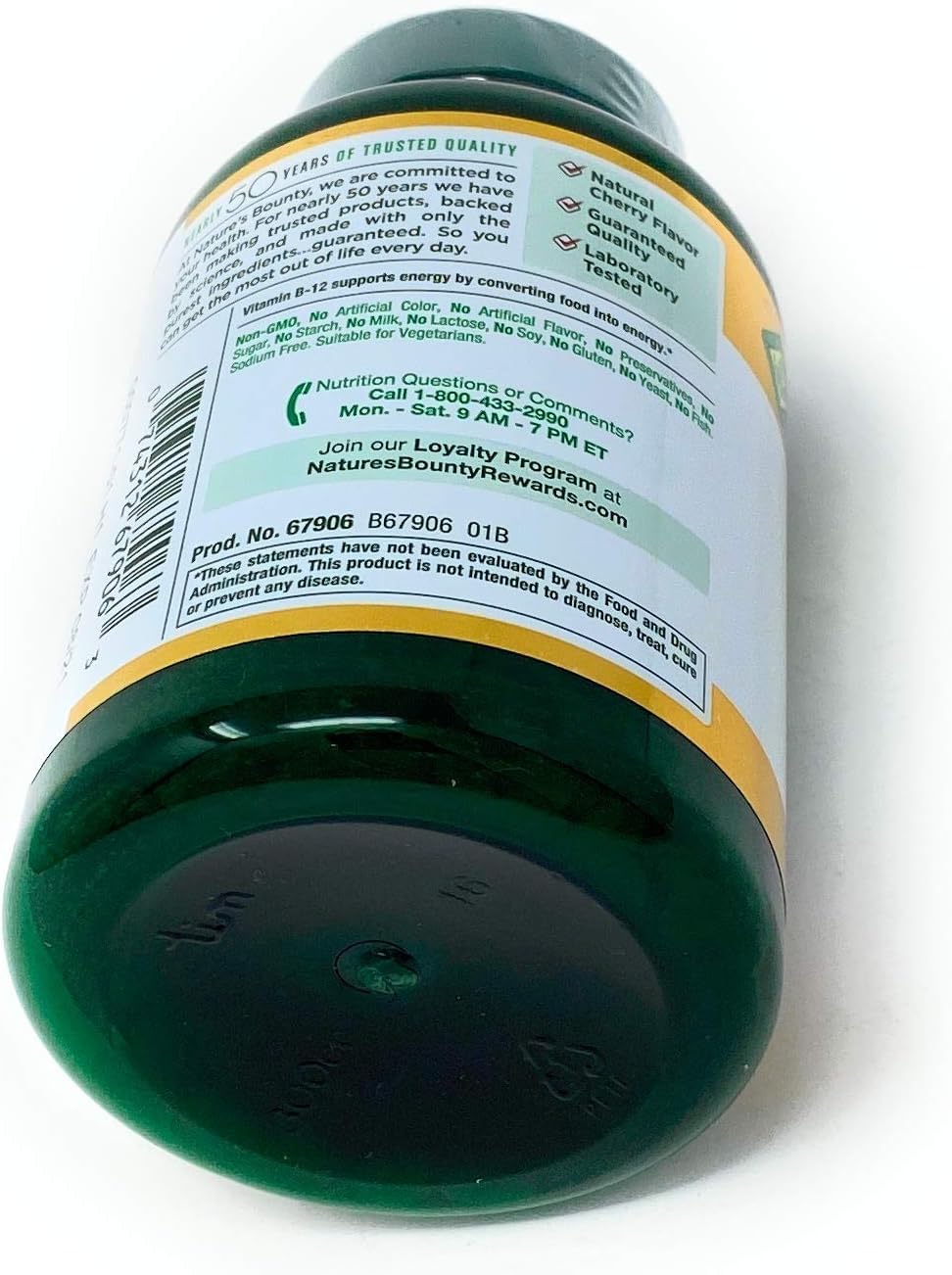 Nature's Bounty Vitamin B-12 2500 mcg Tablets, 300