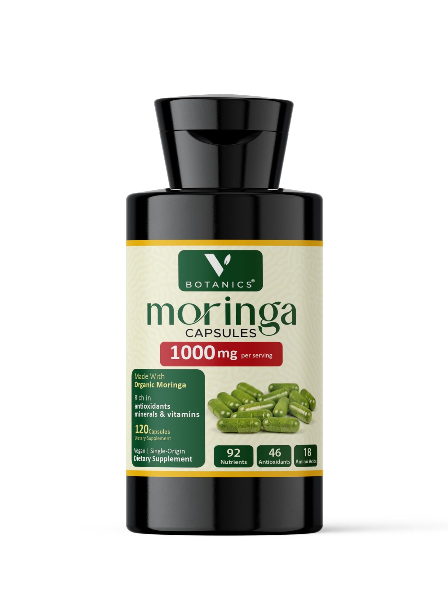 V BOTANICS Moringa Powder Capsules 240 Count