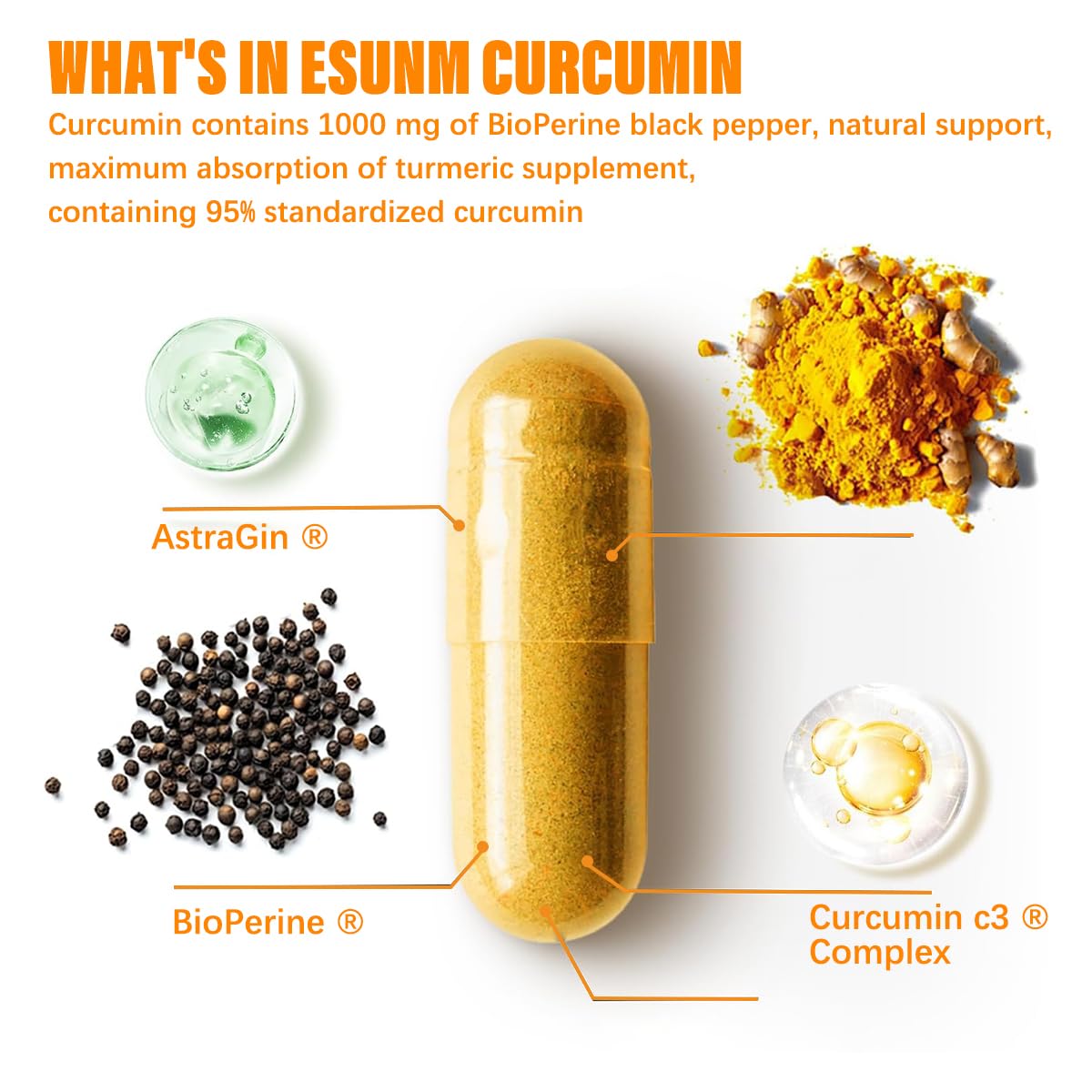 ESUNM CURALIVA Curcumin Phytosome 1000 mg Capsule, 60 Count