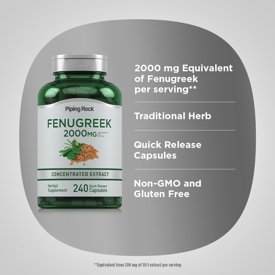 Piping Rock Fenugreek Capsules 240 Count