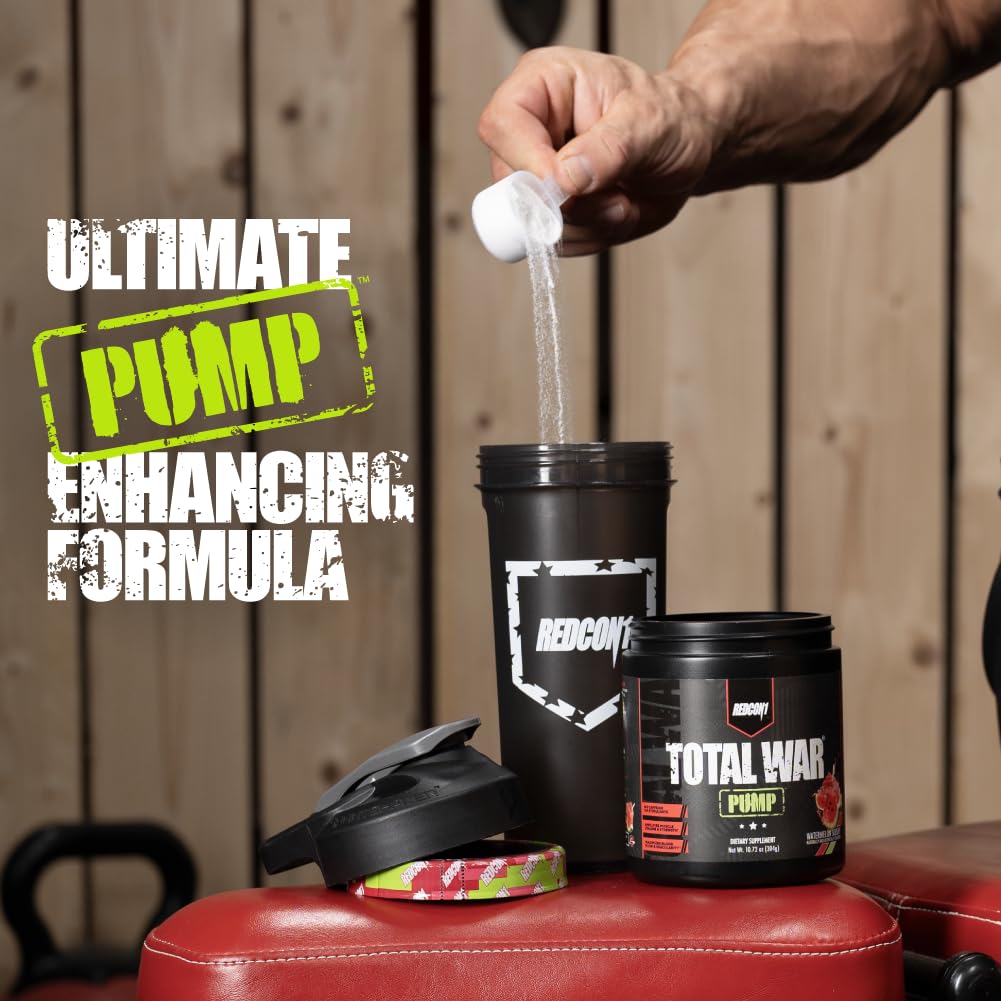 REDCON1 Total War Pump Non Stim & Caffeine Free Pre Workout Powder, 10.72 oz