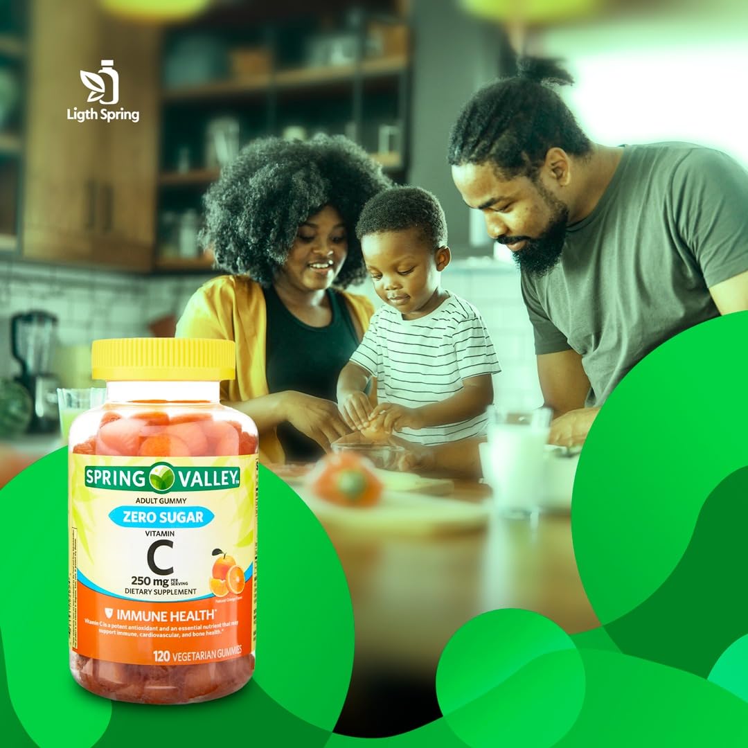 LightSpring Zero Sugar Vitamin C Gummies 250 mg, 120 Count