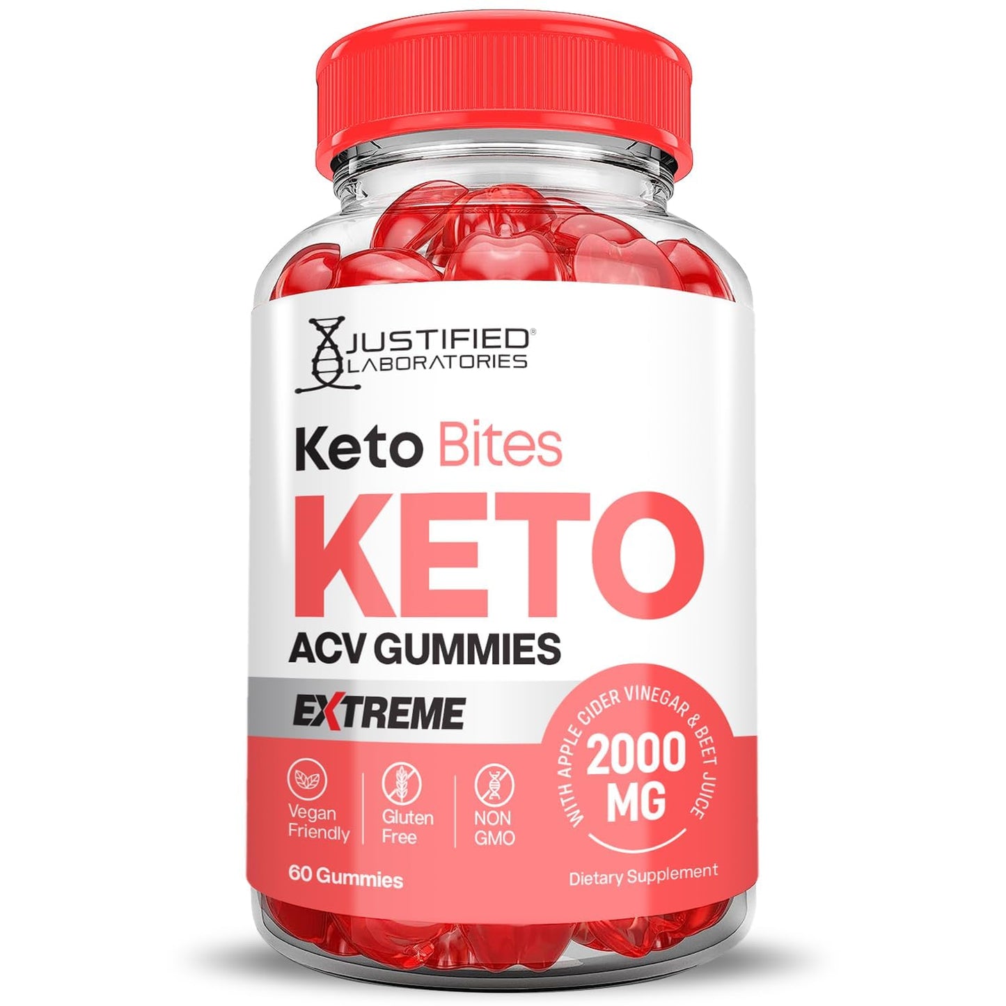 Justified Laboratories Keto ACV Gummies Extreme 2000mg, 180 Count