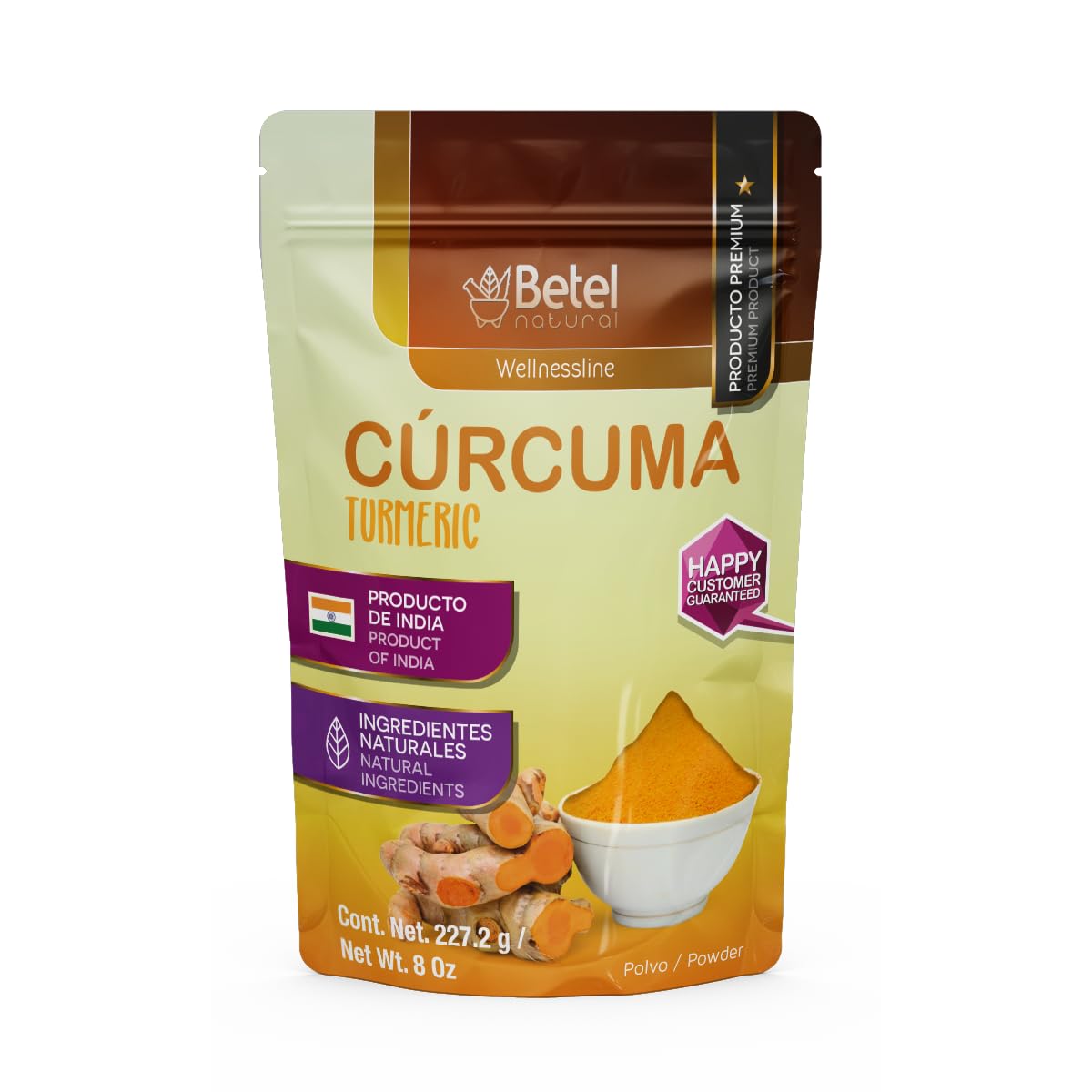 Betel Natural Curcuma Turmeric Powder - 100% Pure, 8 oz