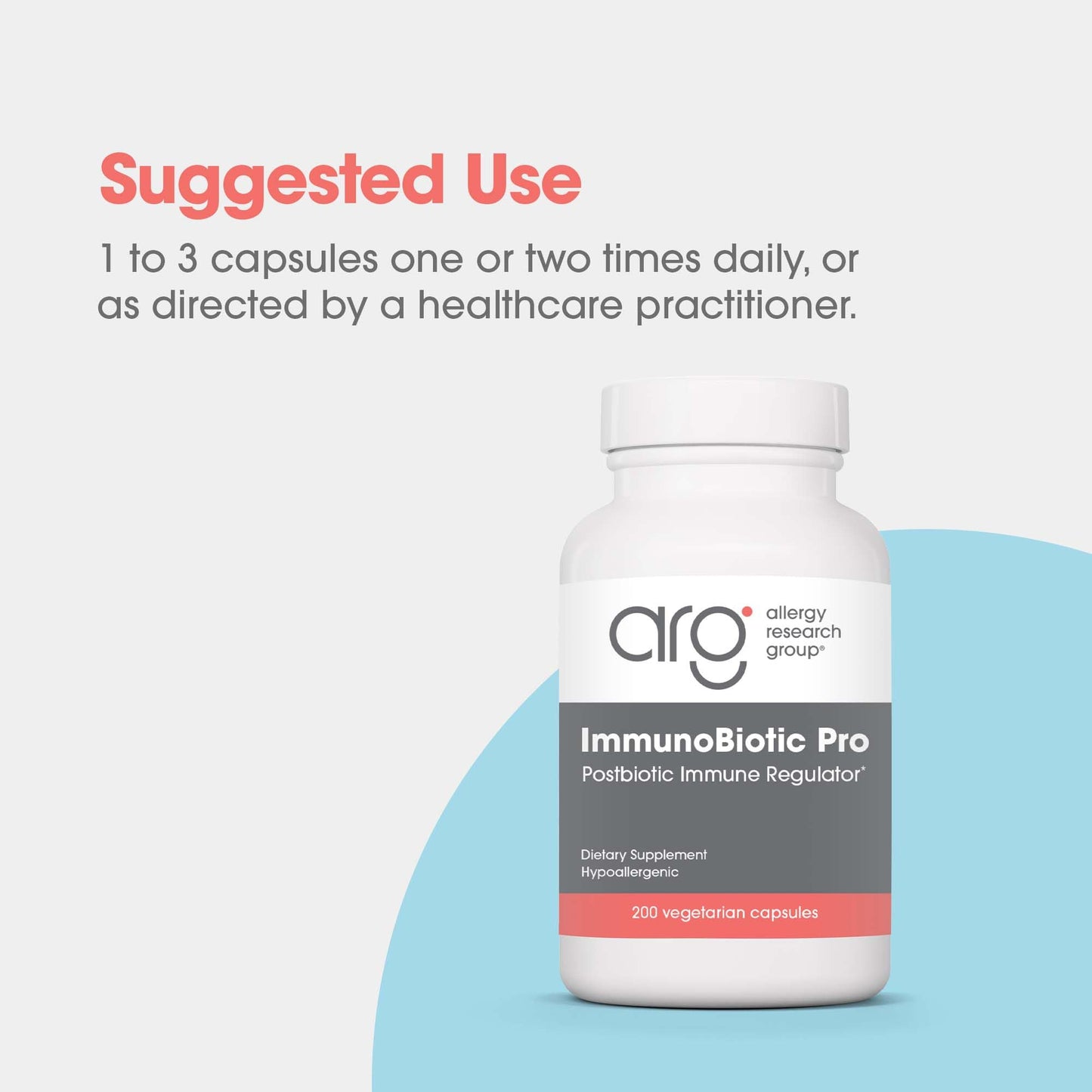 Allergy Research Group ImmunoBiotic Pro - Supports Immune System & Gut Barrier Function - Postbiotic Immune Regulator with Lactobacillus Rhamnosus Lysate Capsules 200