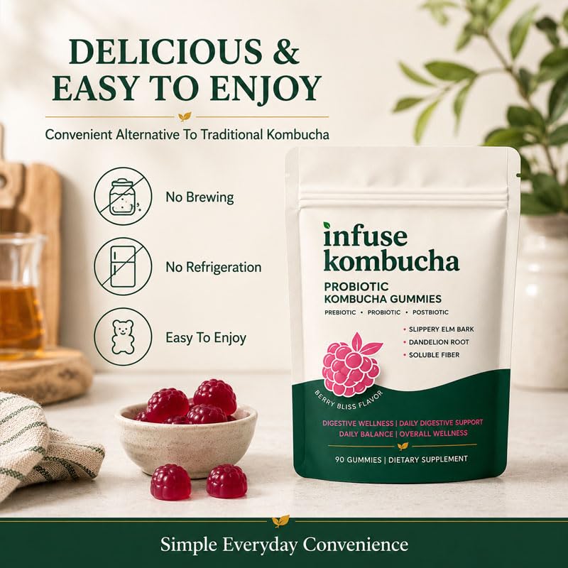 Infuse Kombucha Probiotic Kombucha Gummies, 90 Gummies