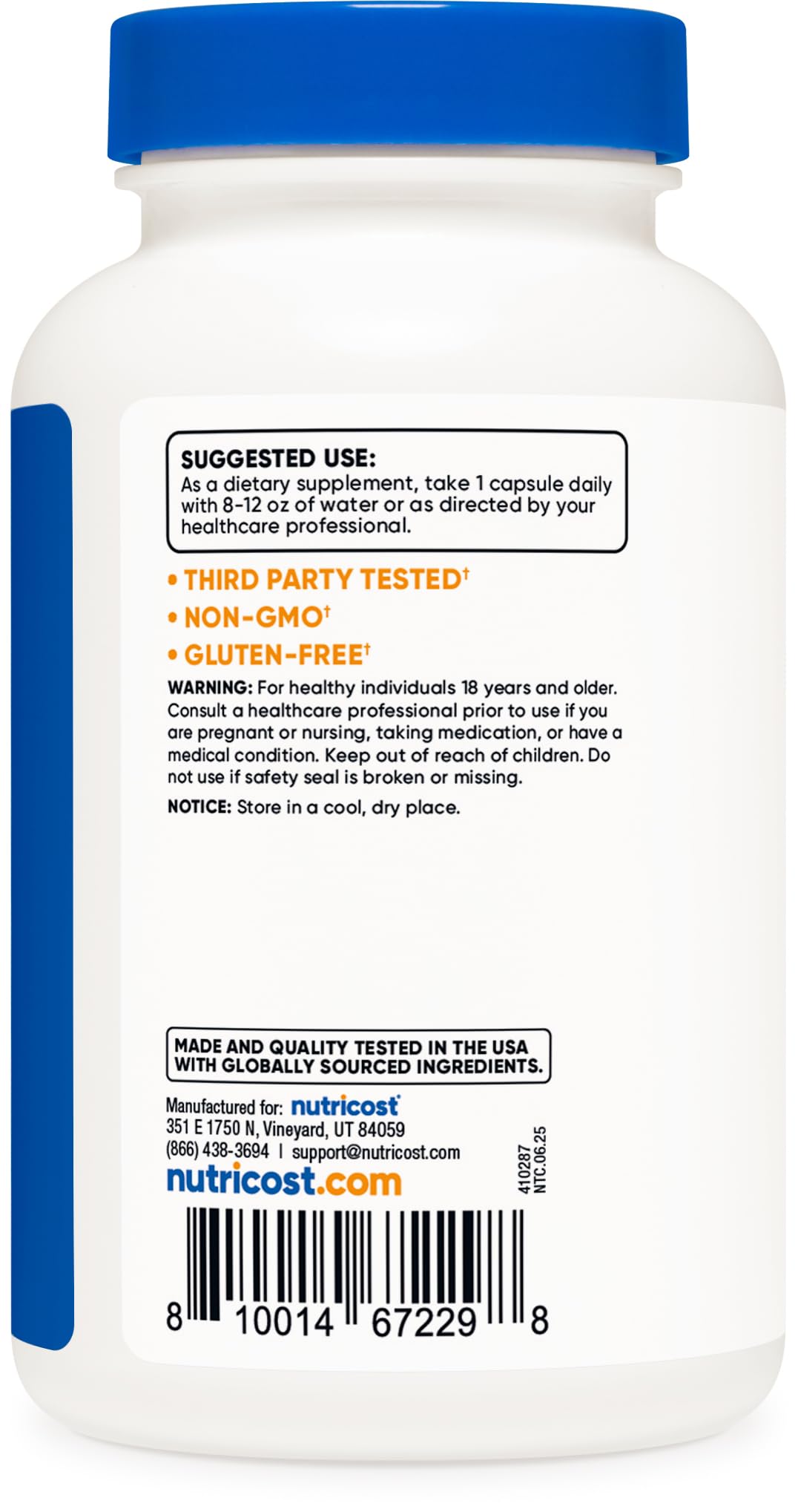 Nutricost Gotu Kola 500mg Capsules, 180 Count