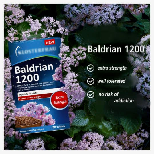 Generic Baldrian 1200 with Valerian Root Dry Extract, Vegan, Lactose-Free, 30 Tablets