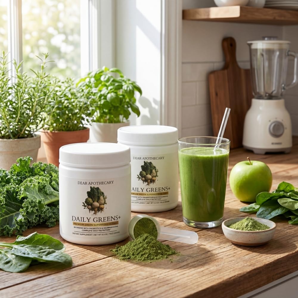 Dear Apothecary Daily Greens+ Organic Superfood Powder 5.3 Ounce