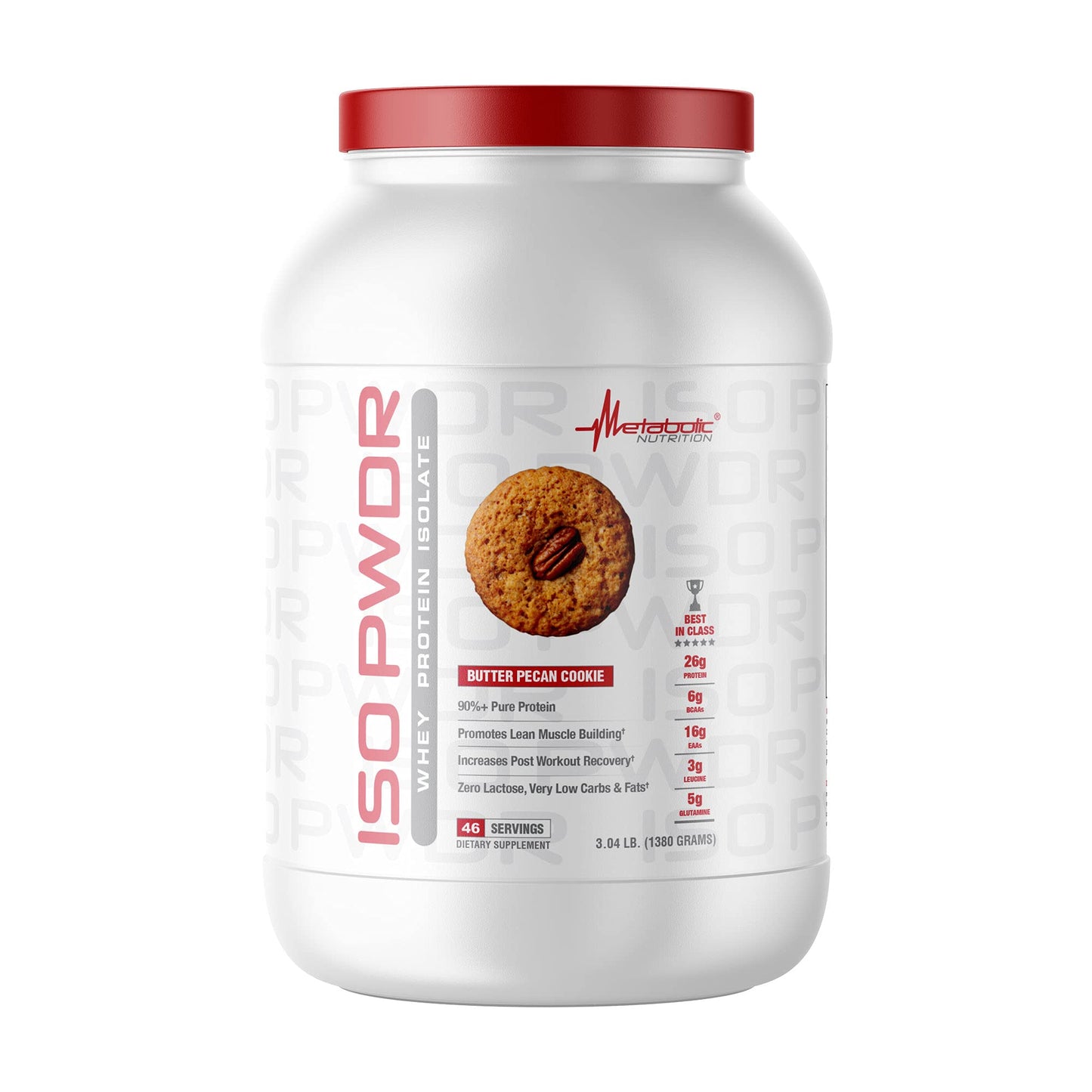 Metabolic Nutrition Whey Protein Isolate Butter Pecan Cookie Powder 3.04lb