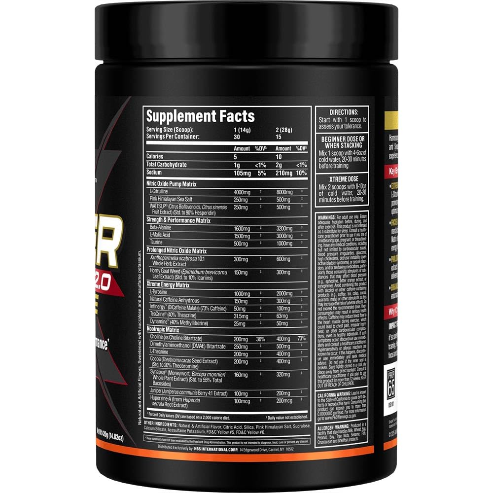 ALLMAX Impact Igniter Extreme V2 High Stim Pre Workout Powder 14.82 Ounces