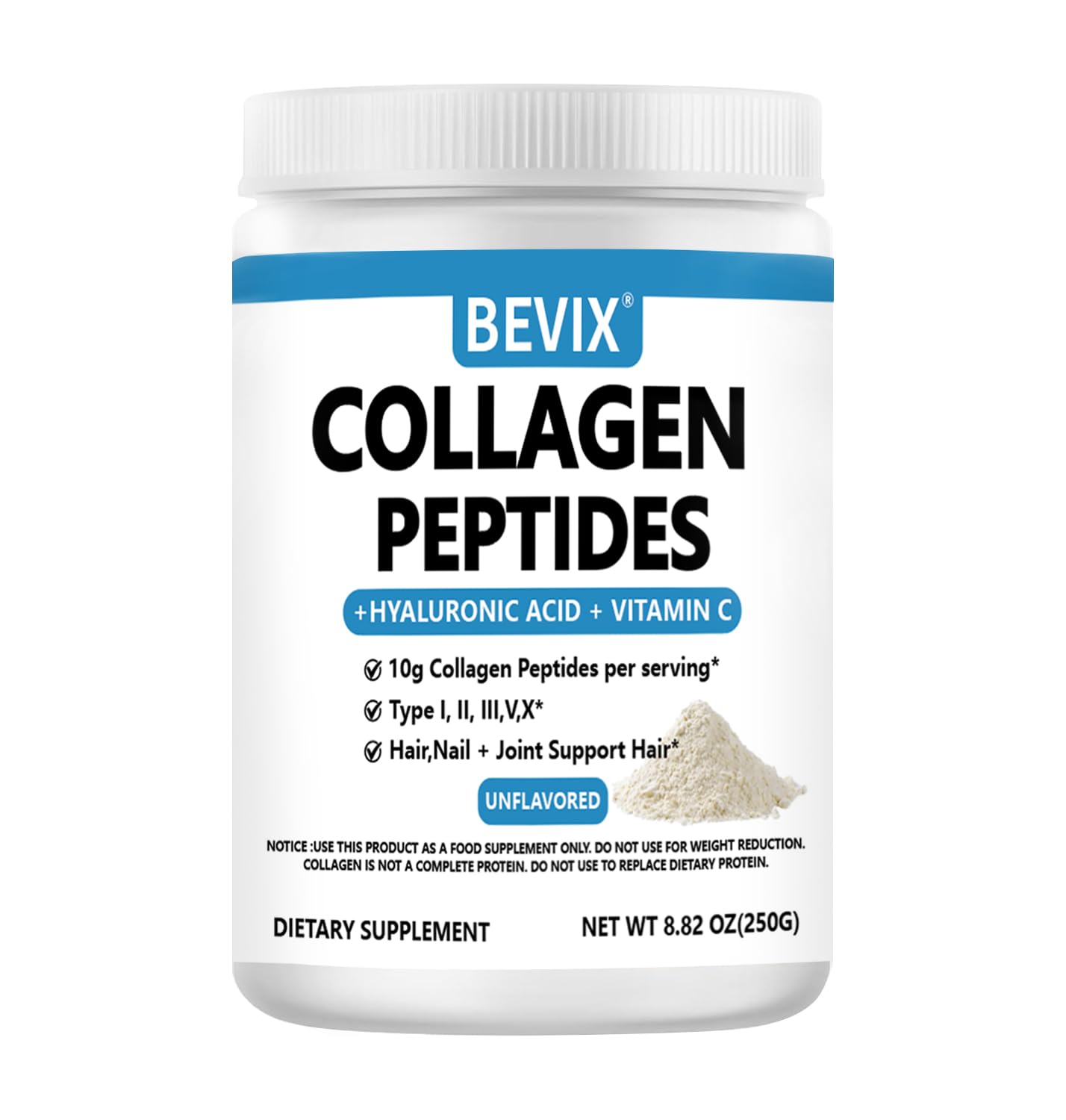 BEVIX Collagen Peptides Powder 8.82 Ounces