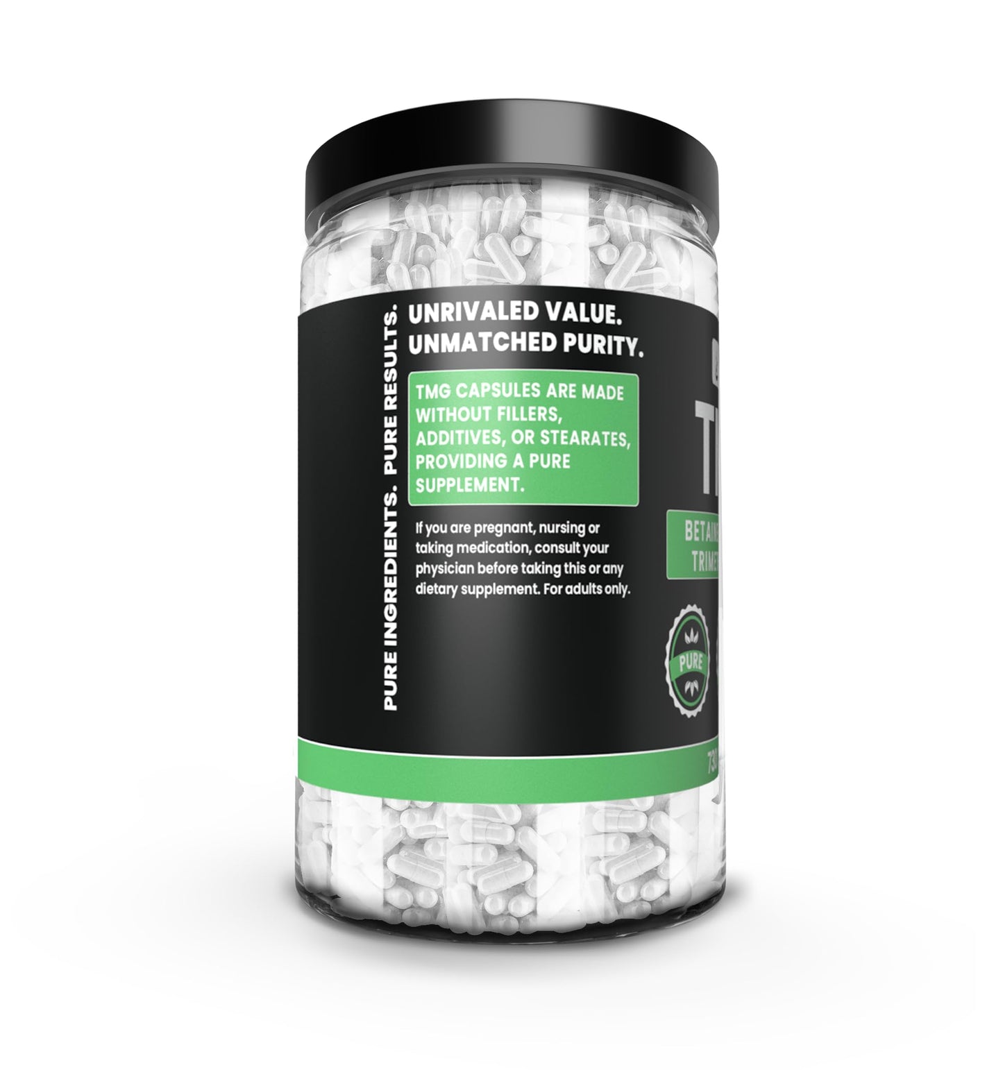 Pure Organic Ingredients TMG Trimethylglycine Betaine Anhydrous, 730 Capsules
