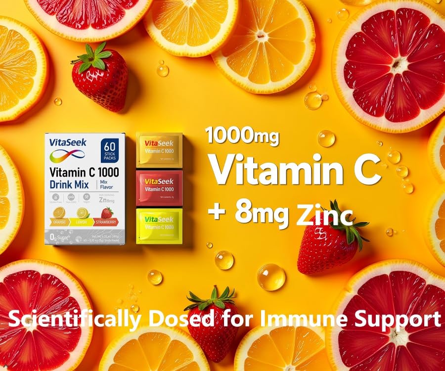 VitaSeek Vitamin C Powder, Sugar Free, 60 Sticks
