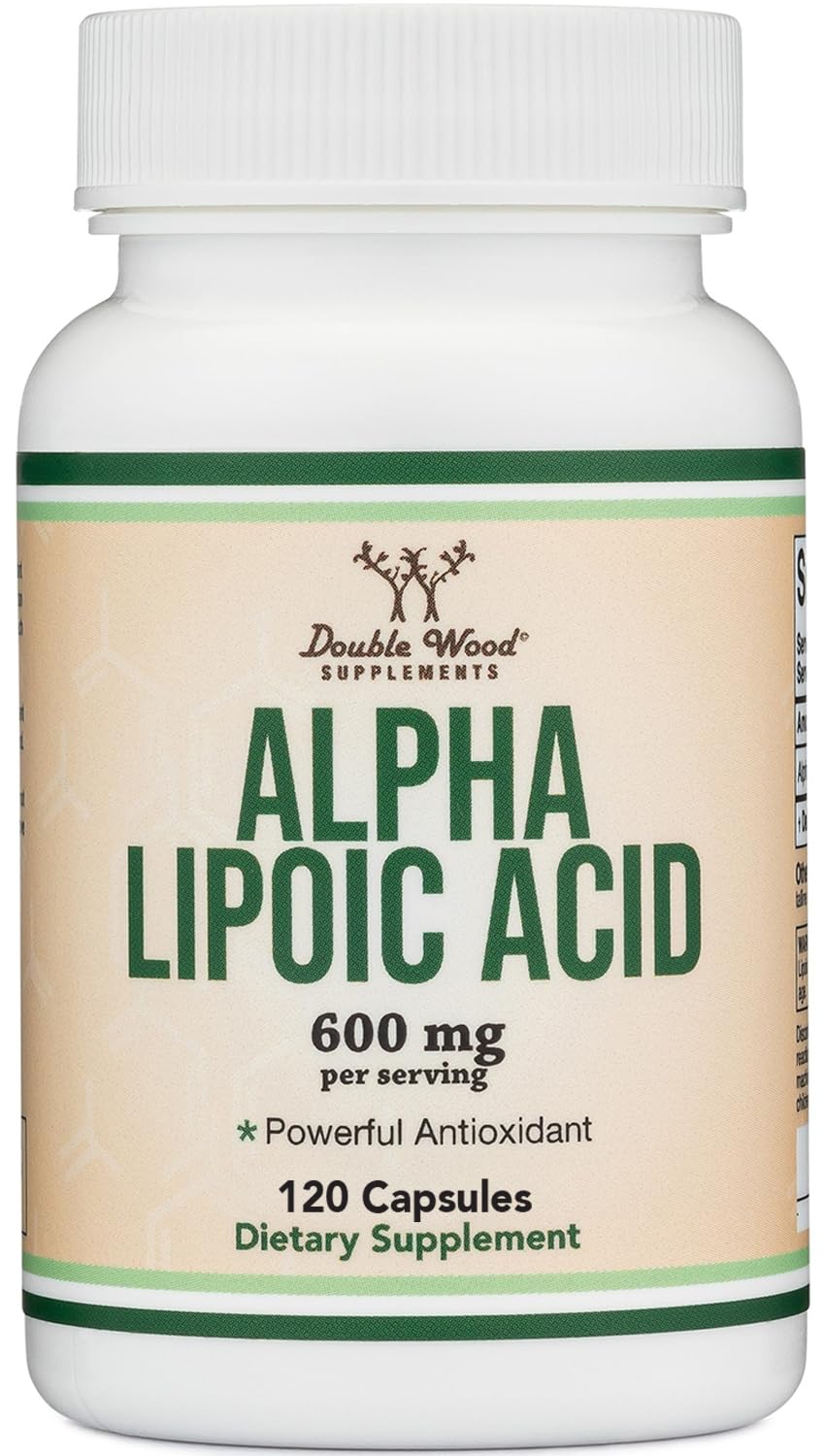 Double Wood Supplements Alpha Lipoic Acid 600mg Capsules 120 Count