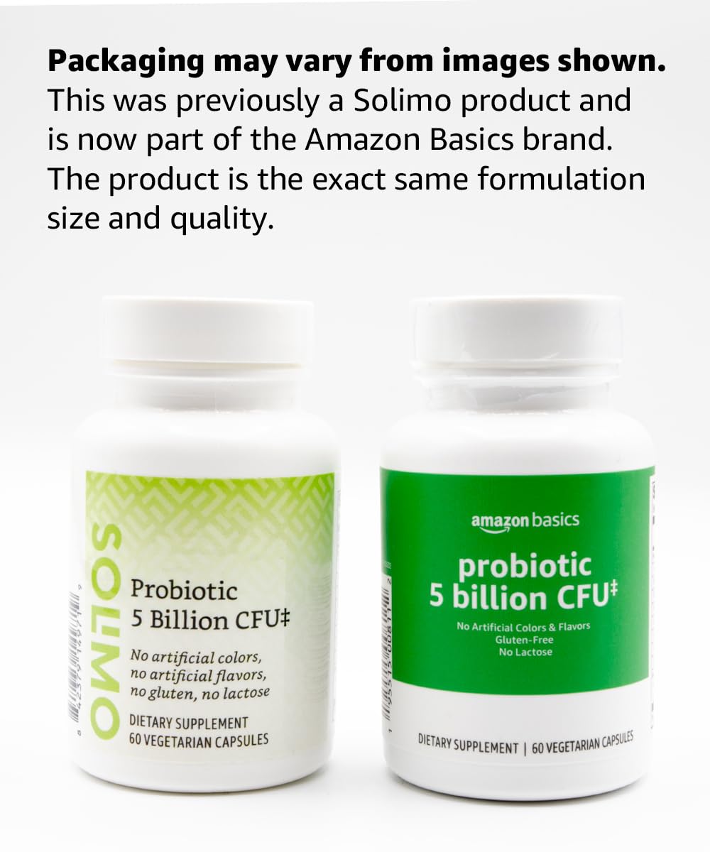 Amazon Basics Probiotic 5 Billion CFU Capsules, 60 Count