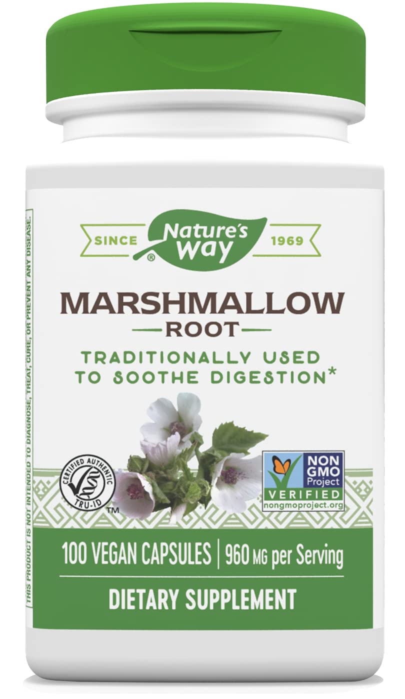 Nature's Way Marshmallow Root 480 mg Capsules, 100 Count