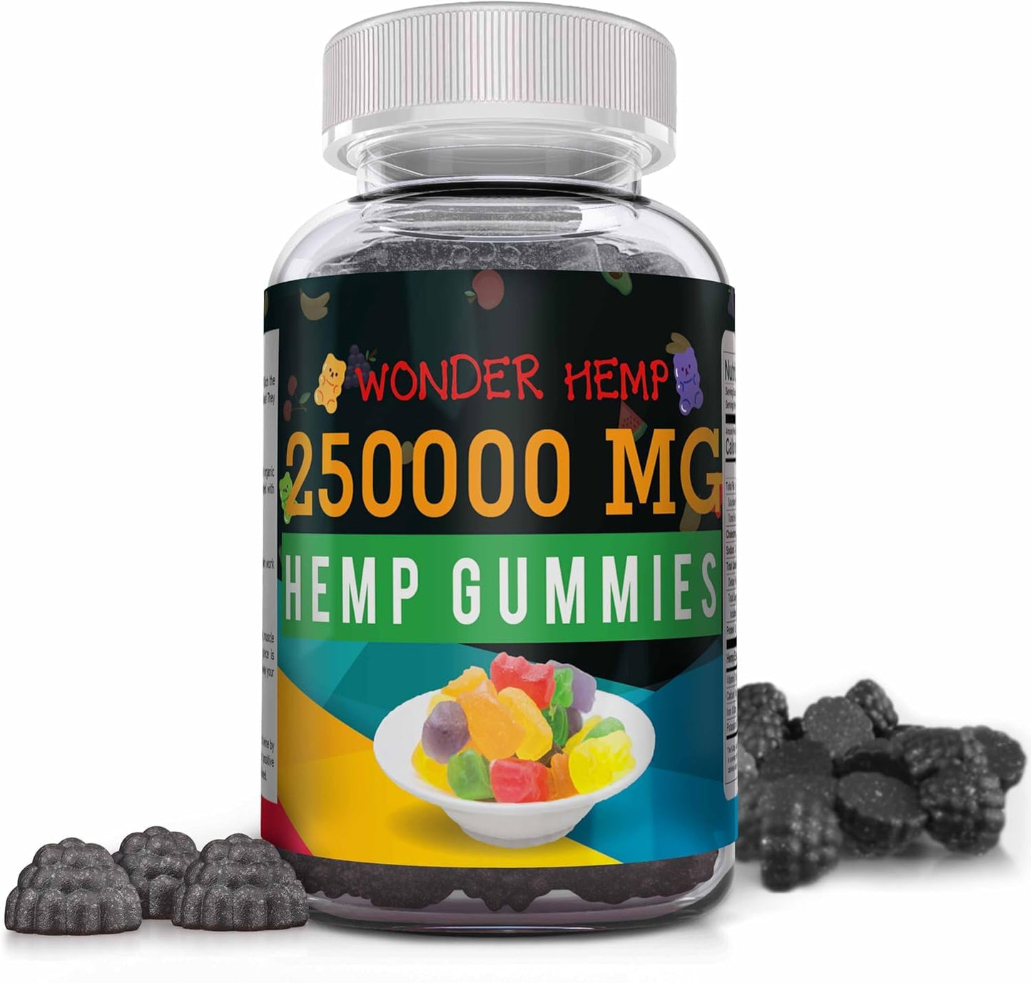 The CBD Project Naturals Hemp Gummies Extra Strength Organic High Potency Supplement Nature's Leaf Gummy with Premium Hemp Oil Extract, 50 Gummies