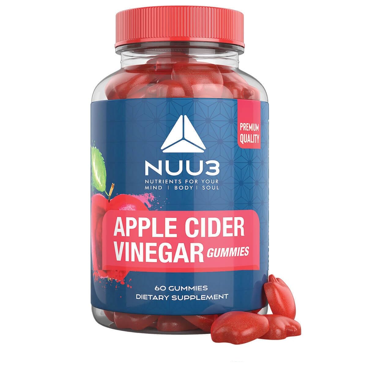 NUU3 Apple Cider Vinegar Gummies, 60 Count