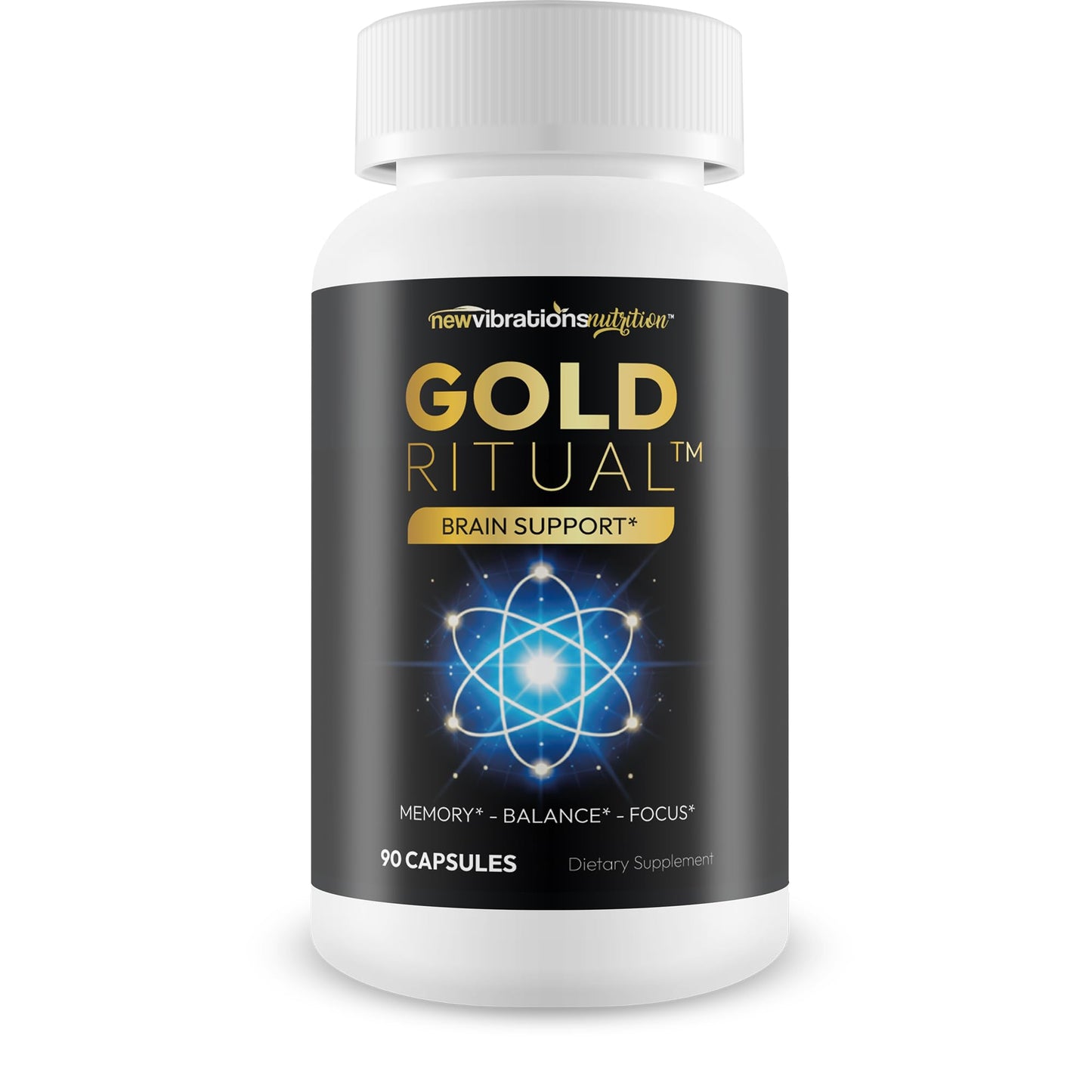 New Vibrations Nutrition Gold Ritual Advanced Memory Formula Capsules 90 Count