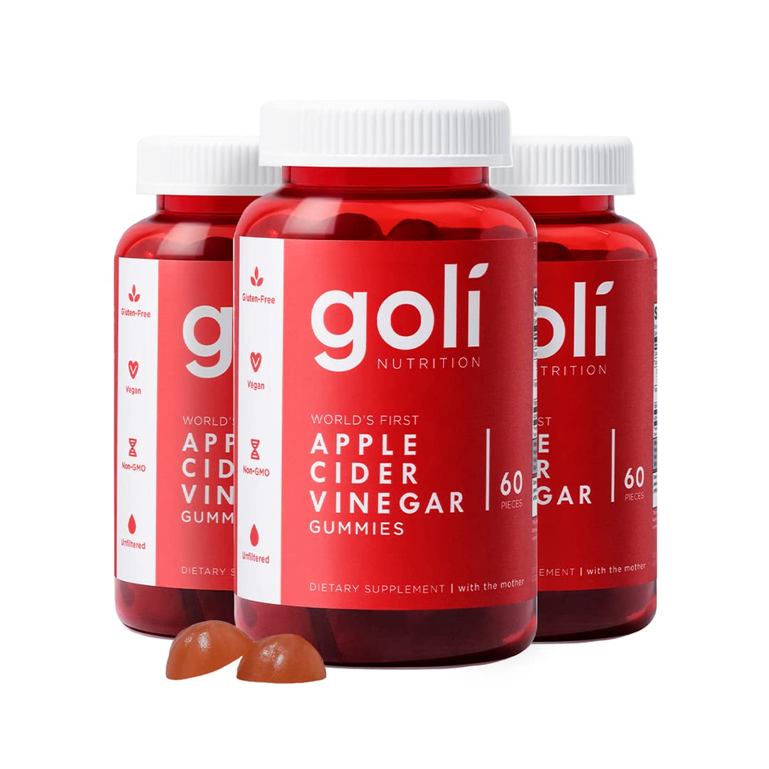 Goli Apple Cider Vinegar Gummies with Vitamin B12, 180 Count