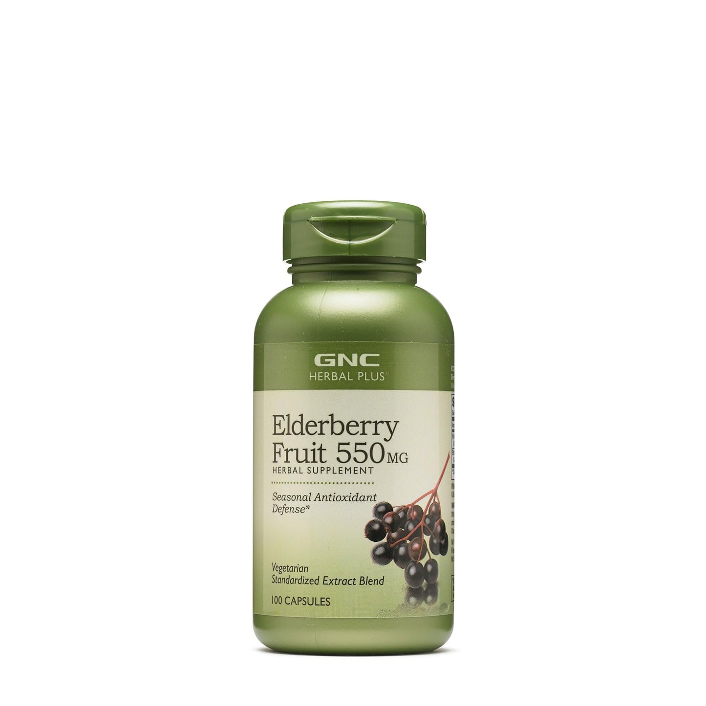 GNC Herbal Plus Elderberry Fruit 550mg Capsule, 100 Count