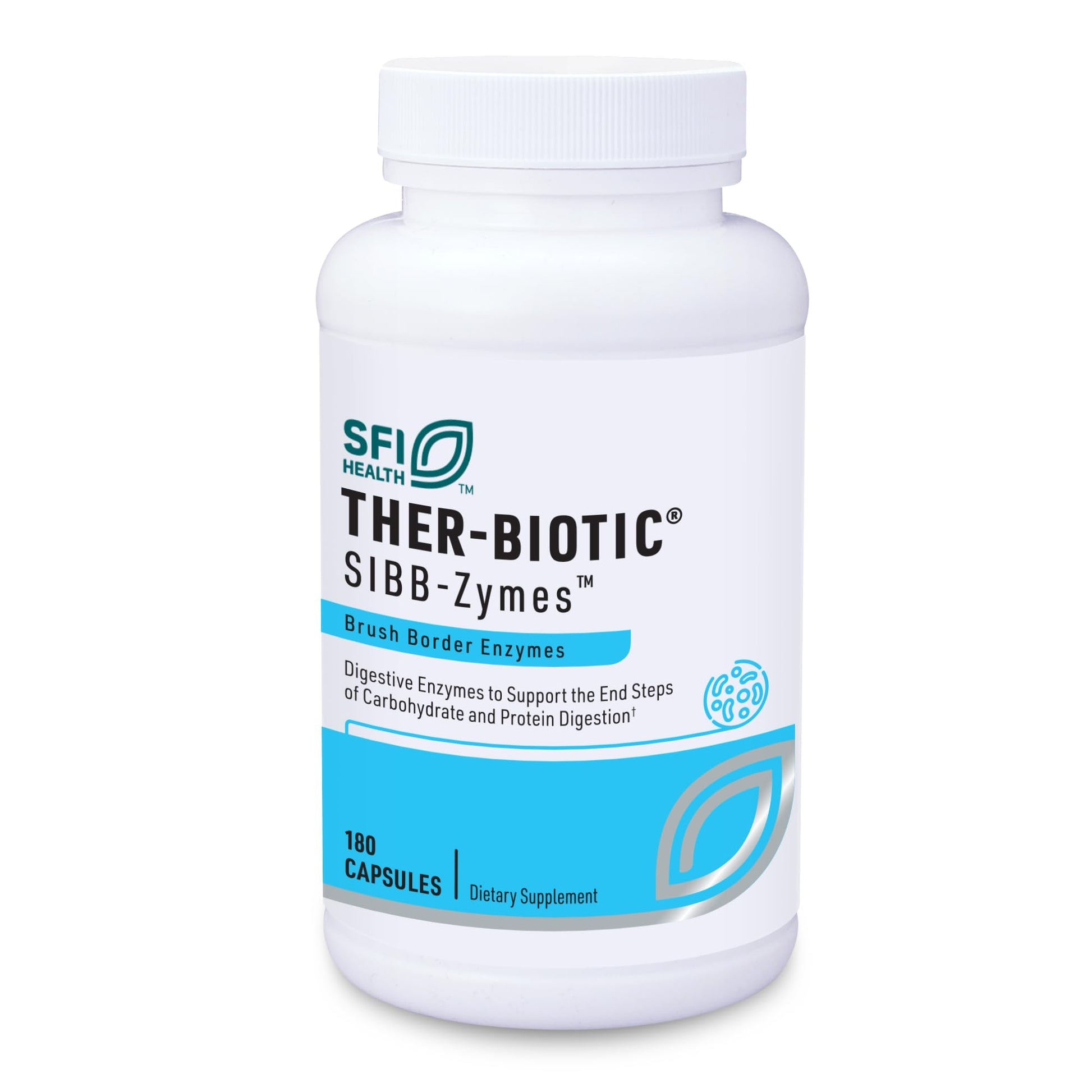 SFI Health Klaire Labs Sibb-Zymes Brush Border Digestive Enzymes for Digestion - Peptidase/Protease Enzymes Complex - Supports Optimal Carb & Protein Digestion - Gluten Free 180 Capsules