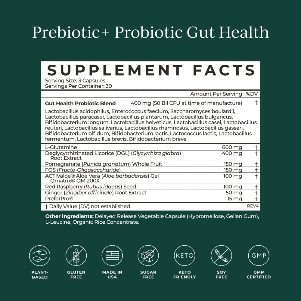 CYMBIOTIKA Probiotic + Prebiotic, 60 Billion CFU - 19 Strains, Gut Health Supplement for Women & Men, Immune Support, Digestive Health, & Gut Balance, 90 Capsules