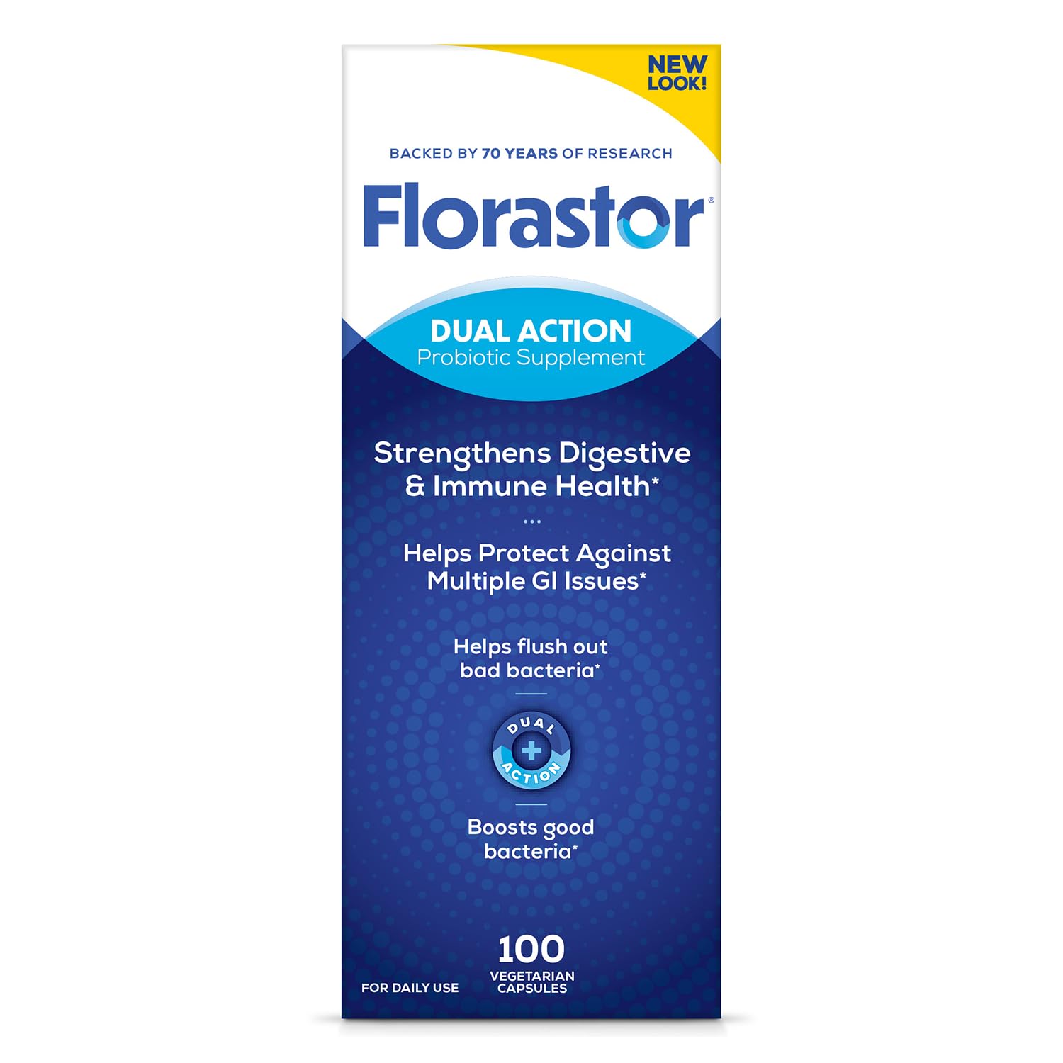 Florastor Probiotics for Digestive and Immune Health Capsules, 100 Count