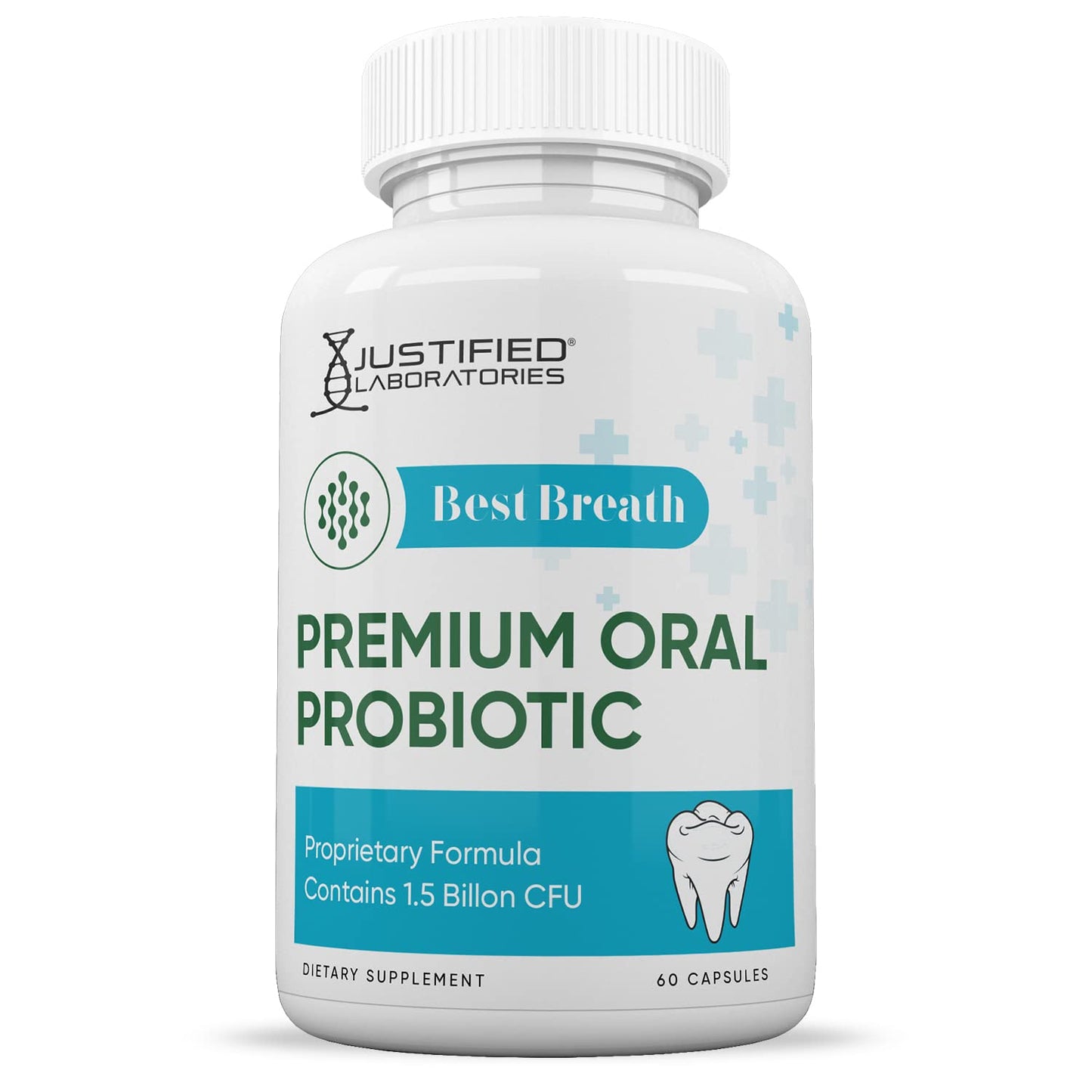 Justified Laboratories Best Breath Probiotic Capsules 1.5 Billion CFU Oral Support, 120 Capsules
