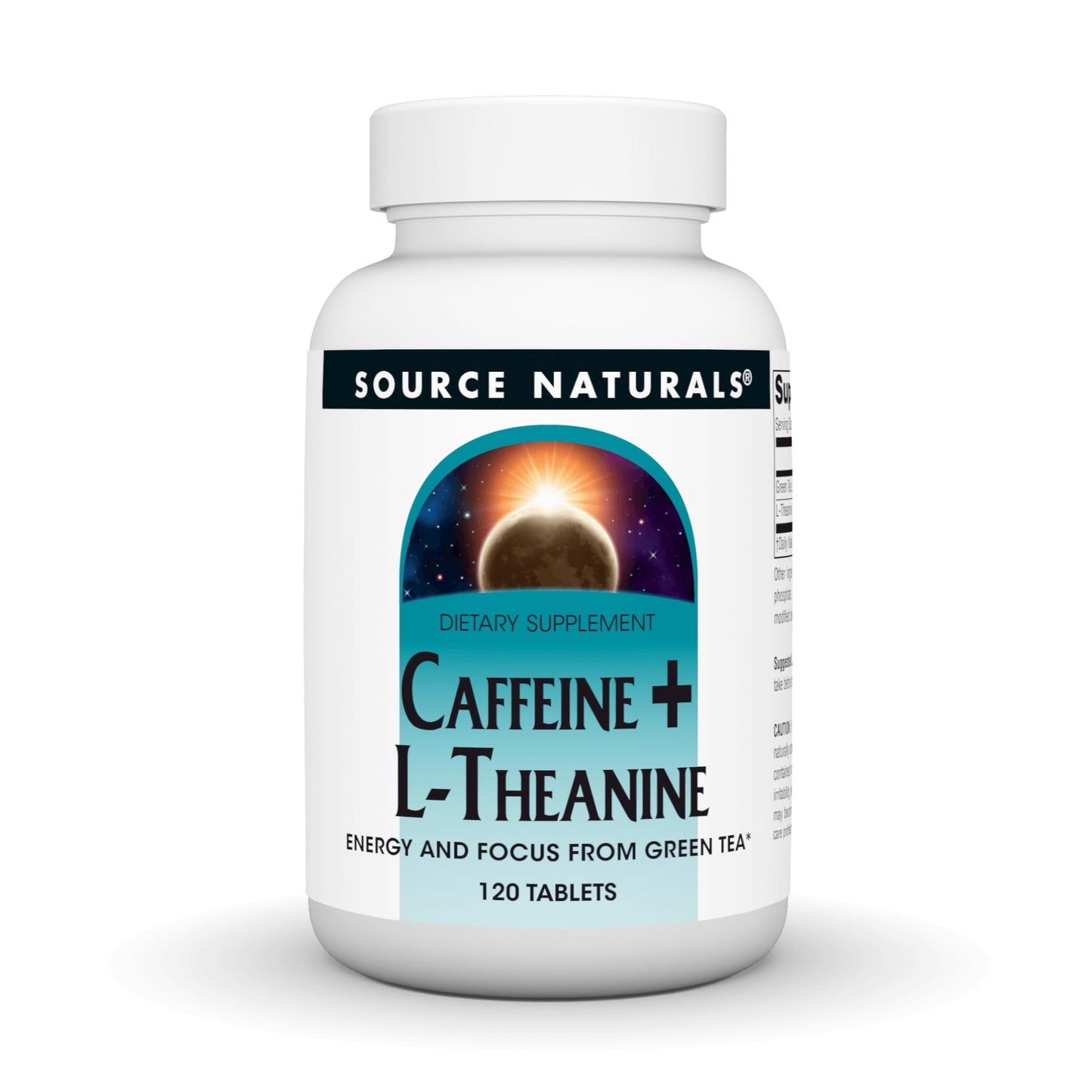 Source Naturals Caffeine + L-Theanine, Energy and Focus Support from Green Tea Tablets 120
