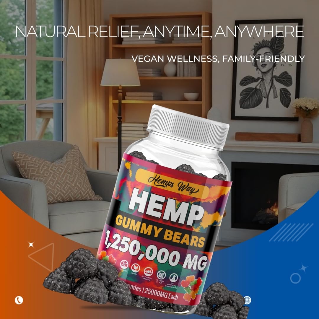 The CBD Project Organic Hemp Gummies for Stress, Pain & Sleep Support Gummy, 50 Count