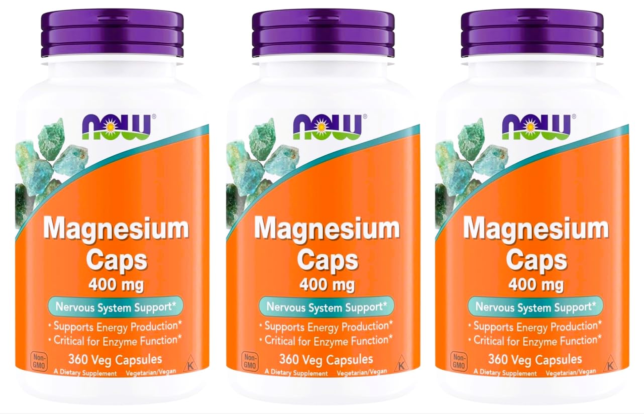 NOW Foods Magnesium 400 mg Capsules, 1080 Capsules