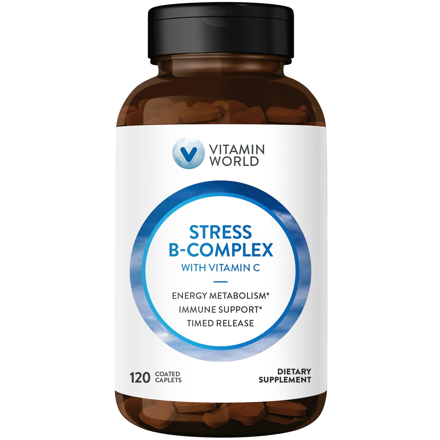 Vitamin World Stress Vitamin B Complex with Vitamin C 120 Caplets
