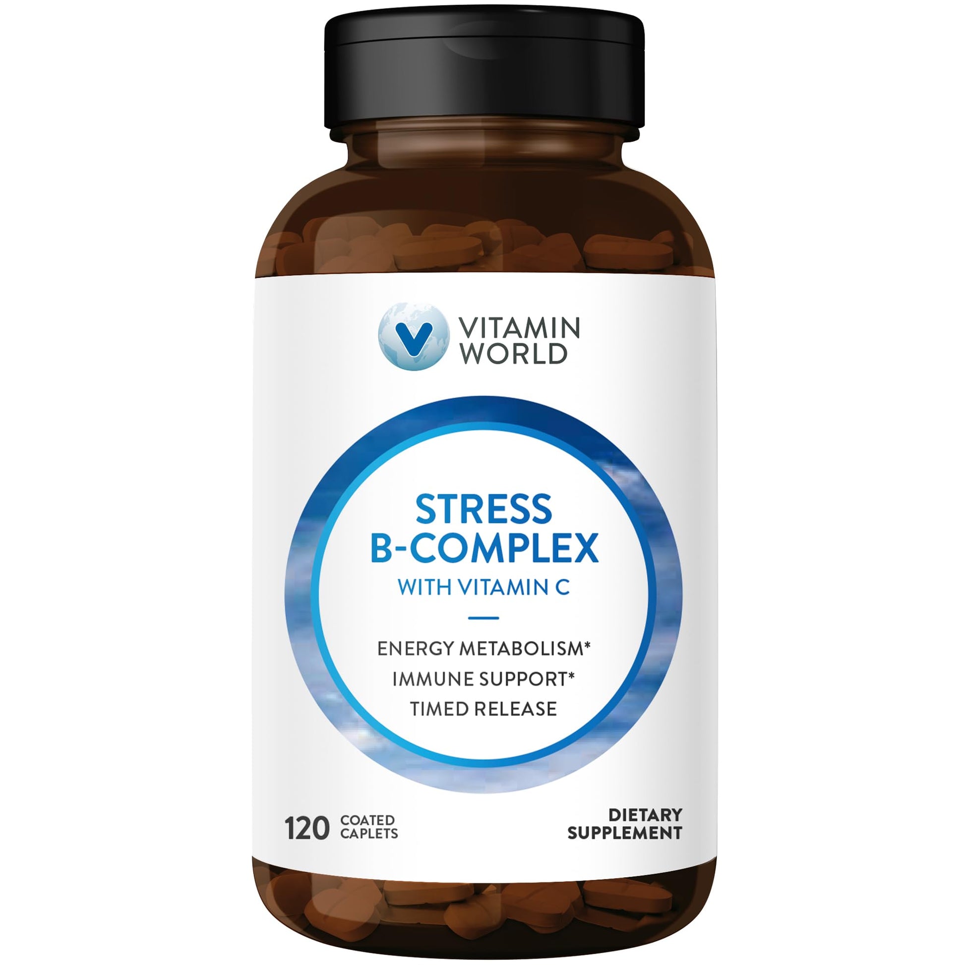 Vitamin World Stress Vitamin B Complex with Vitamin C 120 Caplets