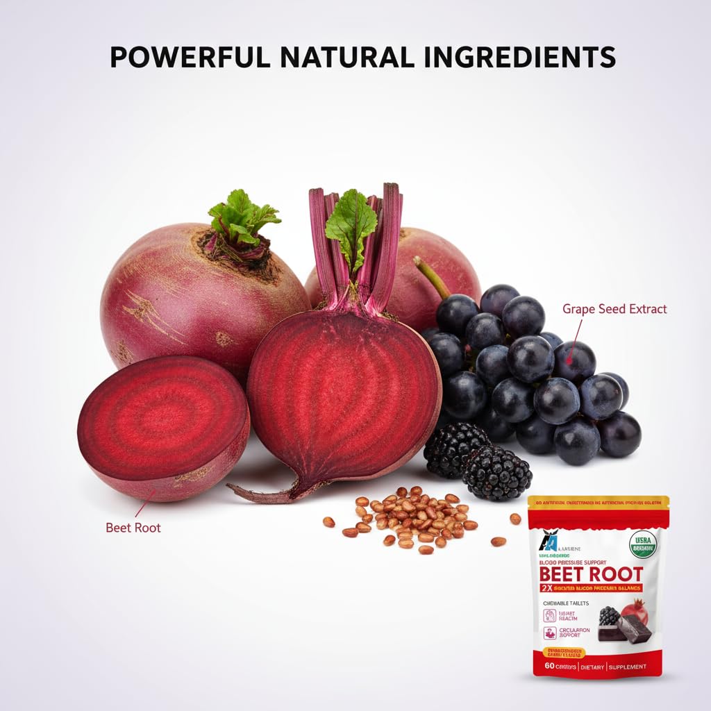 Aziz Arkani Beet Root Organic Chewable Tablets, 60 Count