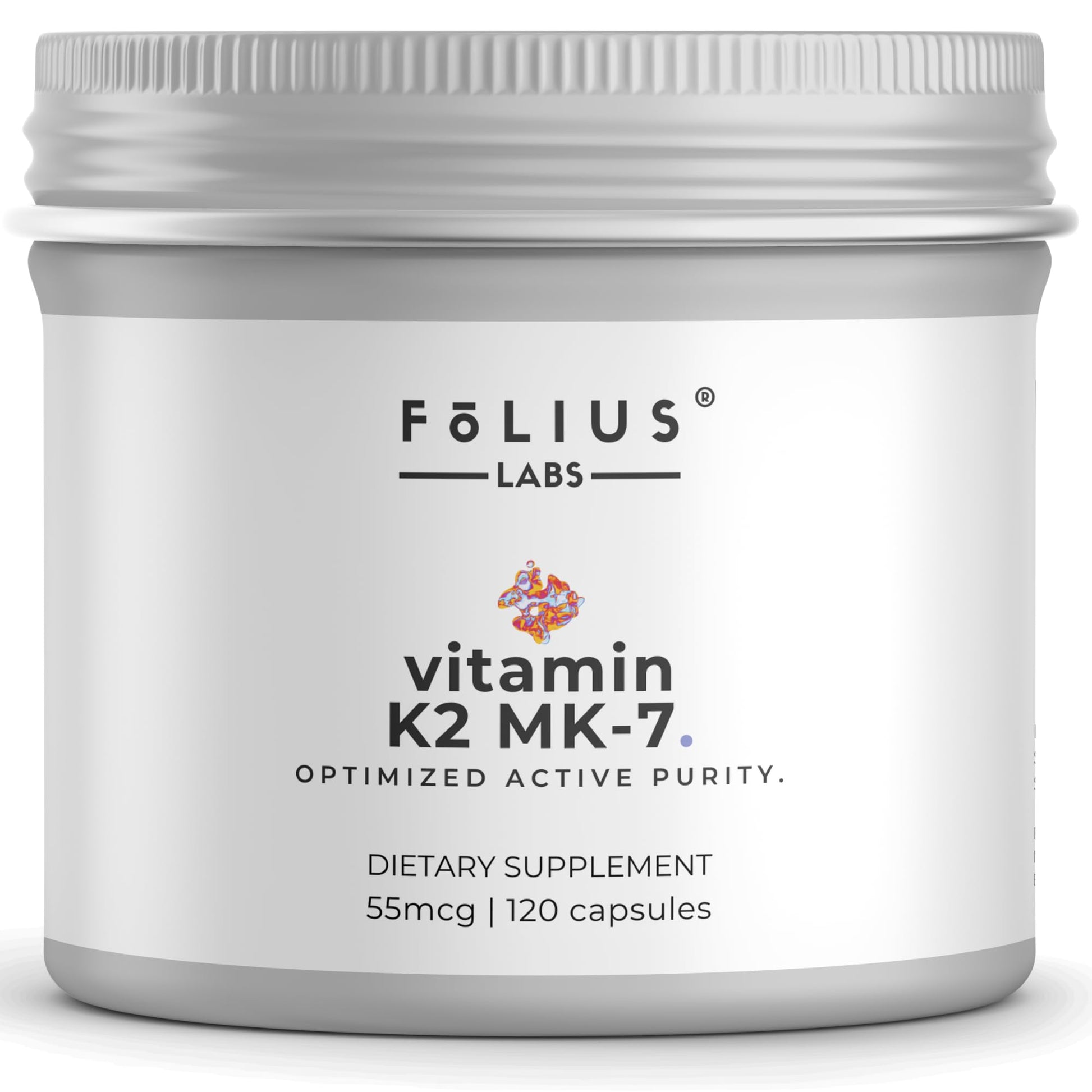 FOLIUS LABS Vitamin K2, MK-7 Supplement 55mcg 120 Capsules