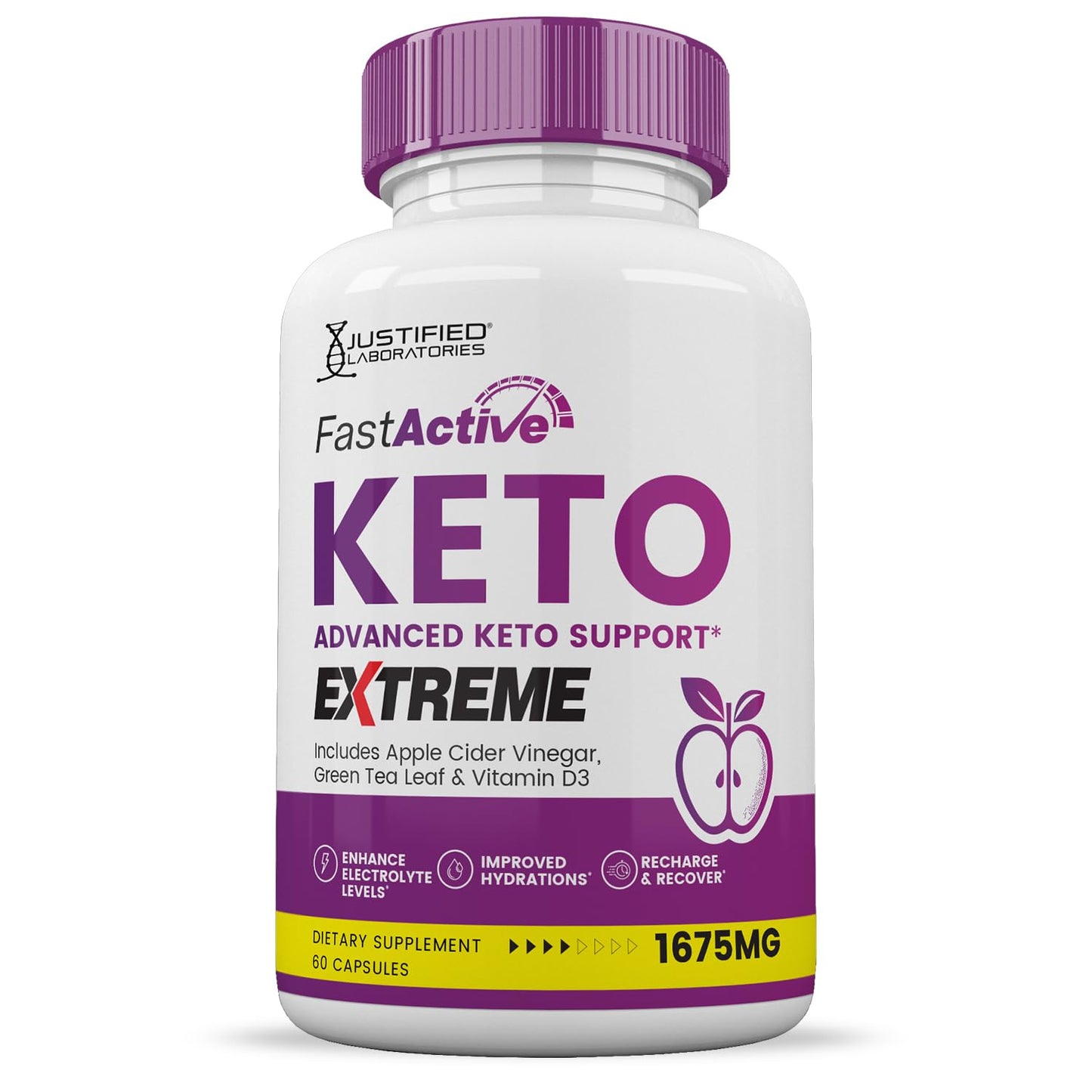 Justified Laboratories Fast Active Keto ACV Extreme 1675MG 60 Capsules